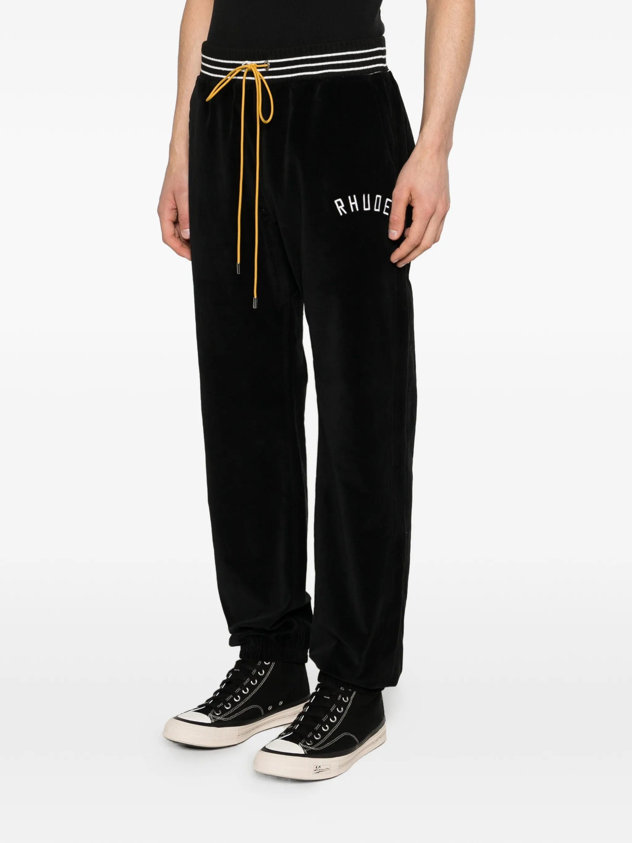 RHUDE logo velour track pants