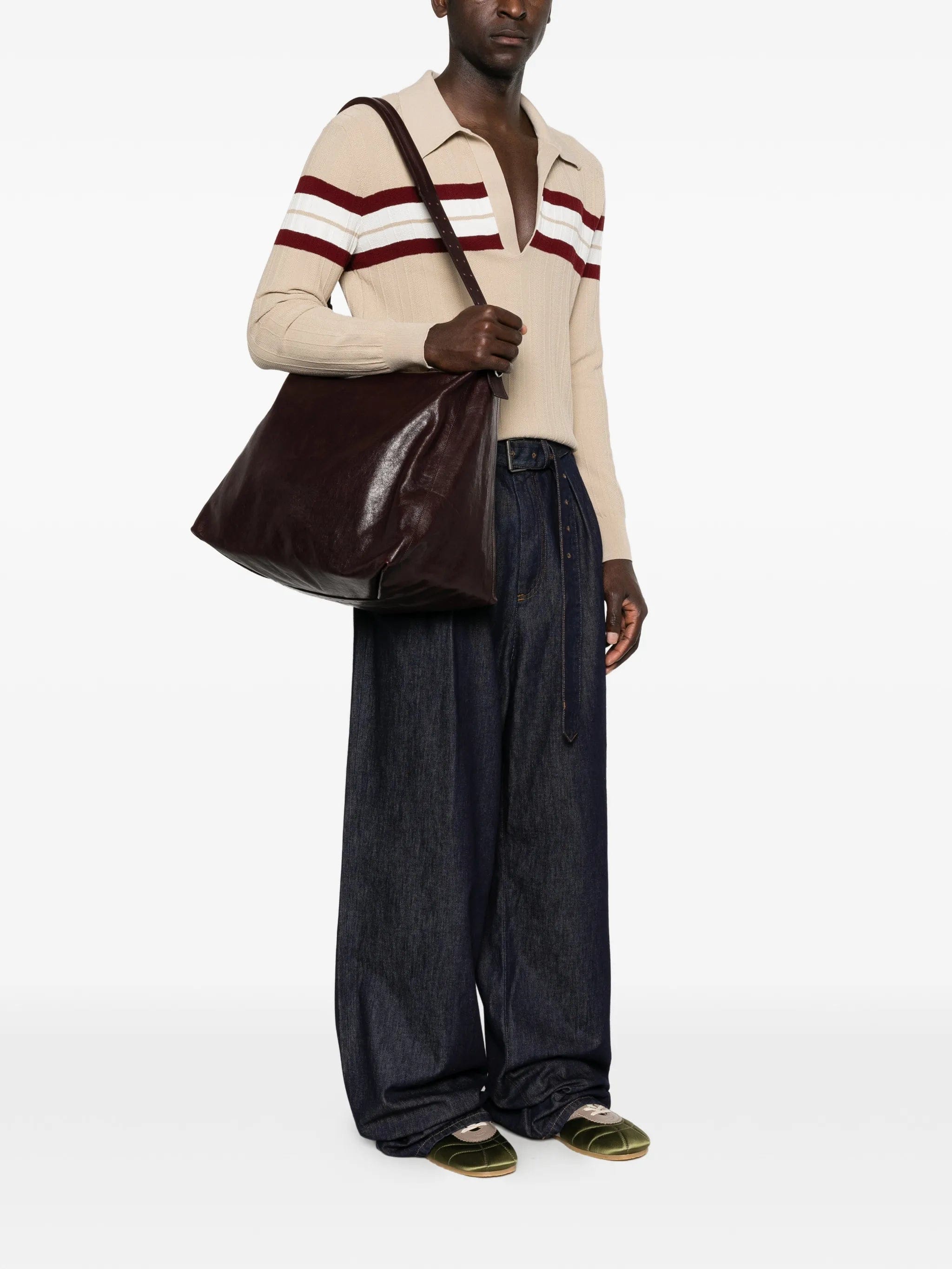 Lemaire belted shiny leather shoulder bag