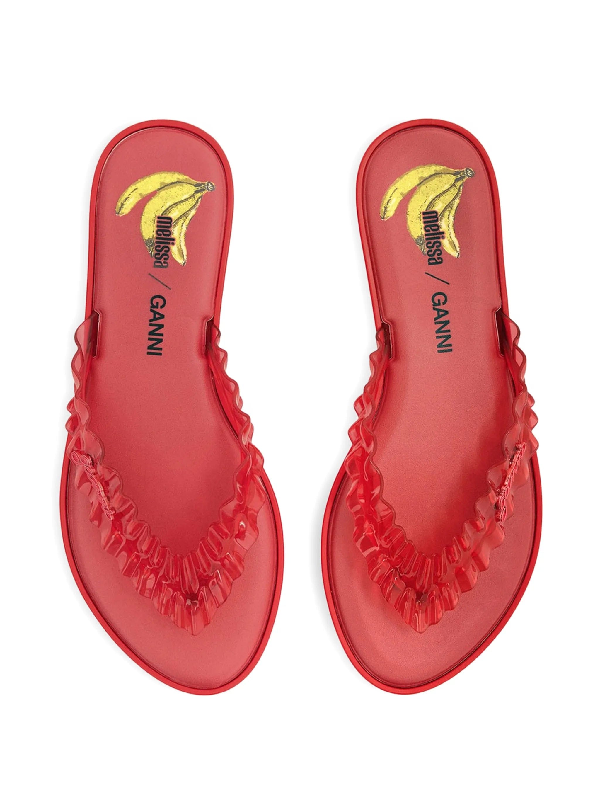 GANNI x Melissa ruffled - strap flip - flops