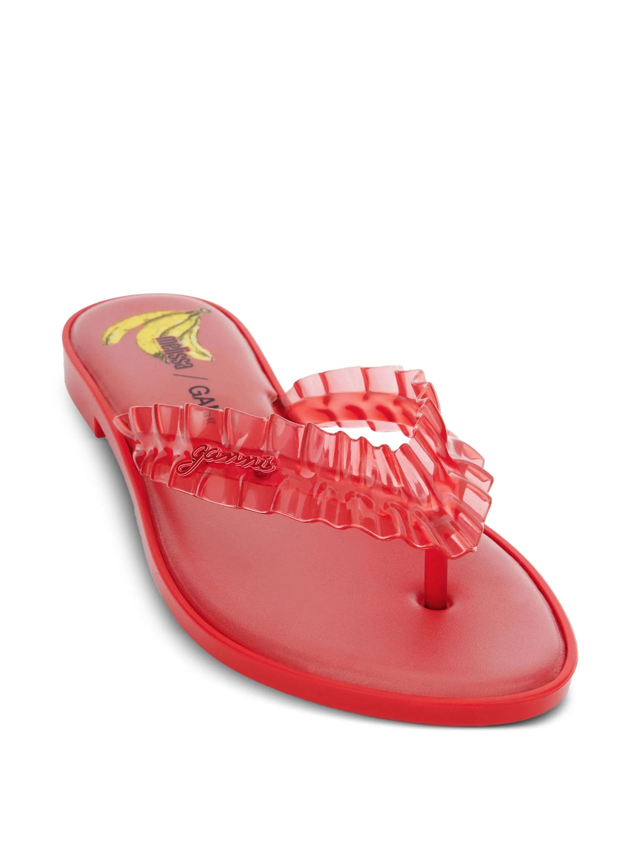 GANNI x Melissa ruffled - strap flip - flops