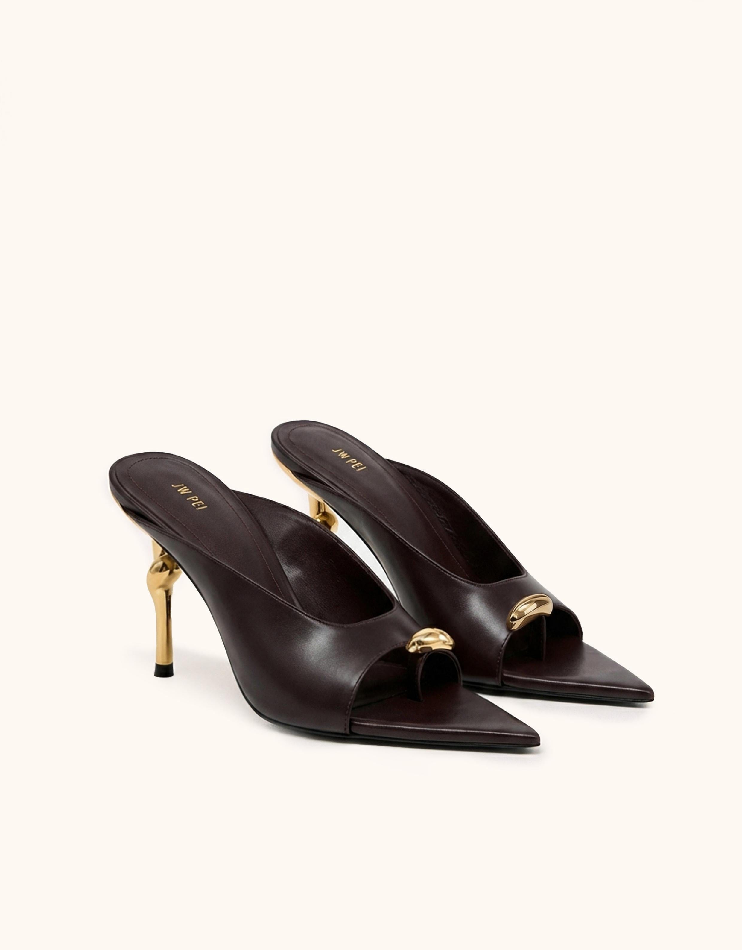 Jw Pei Noemi Pointed Toe Mule Heels Burgundy