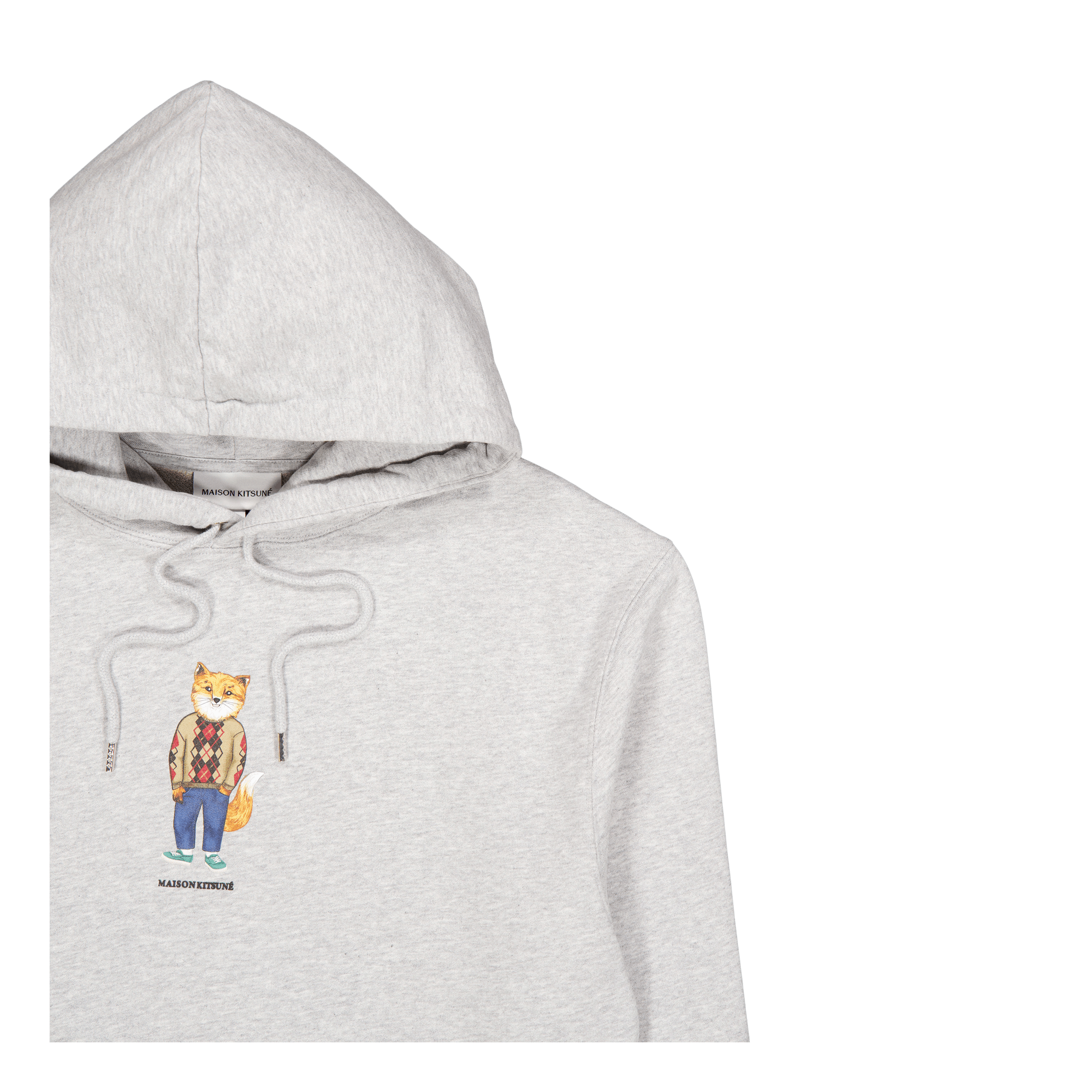 Maison Kitsuné Dressed Fox Regular Hoodie Lig Grey Melange