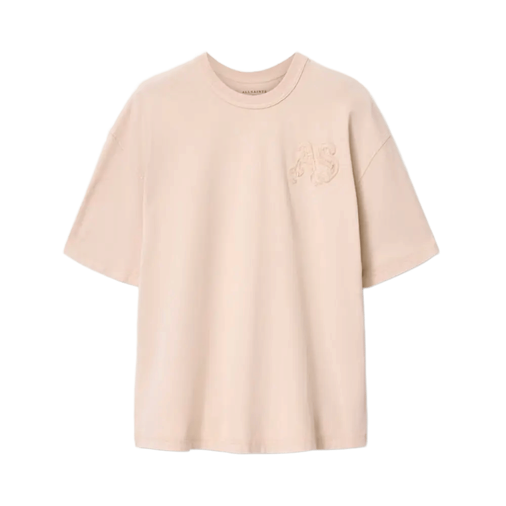 Allsaints Insignia Short Sleeve Cotton T - Shirt Crystal Pink