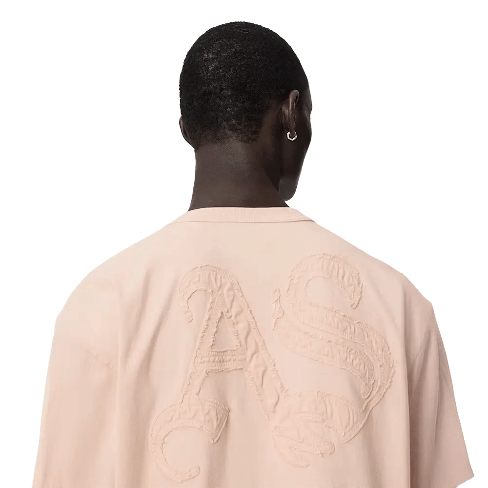Allsaints Insignia Short Sleeve Cotton T - Shirt Crystal Pink