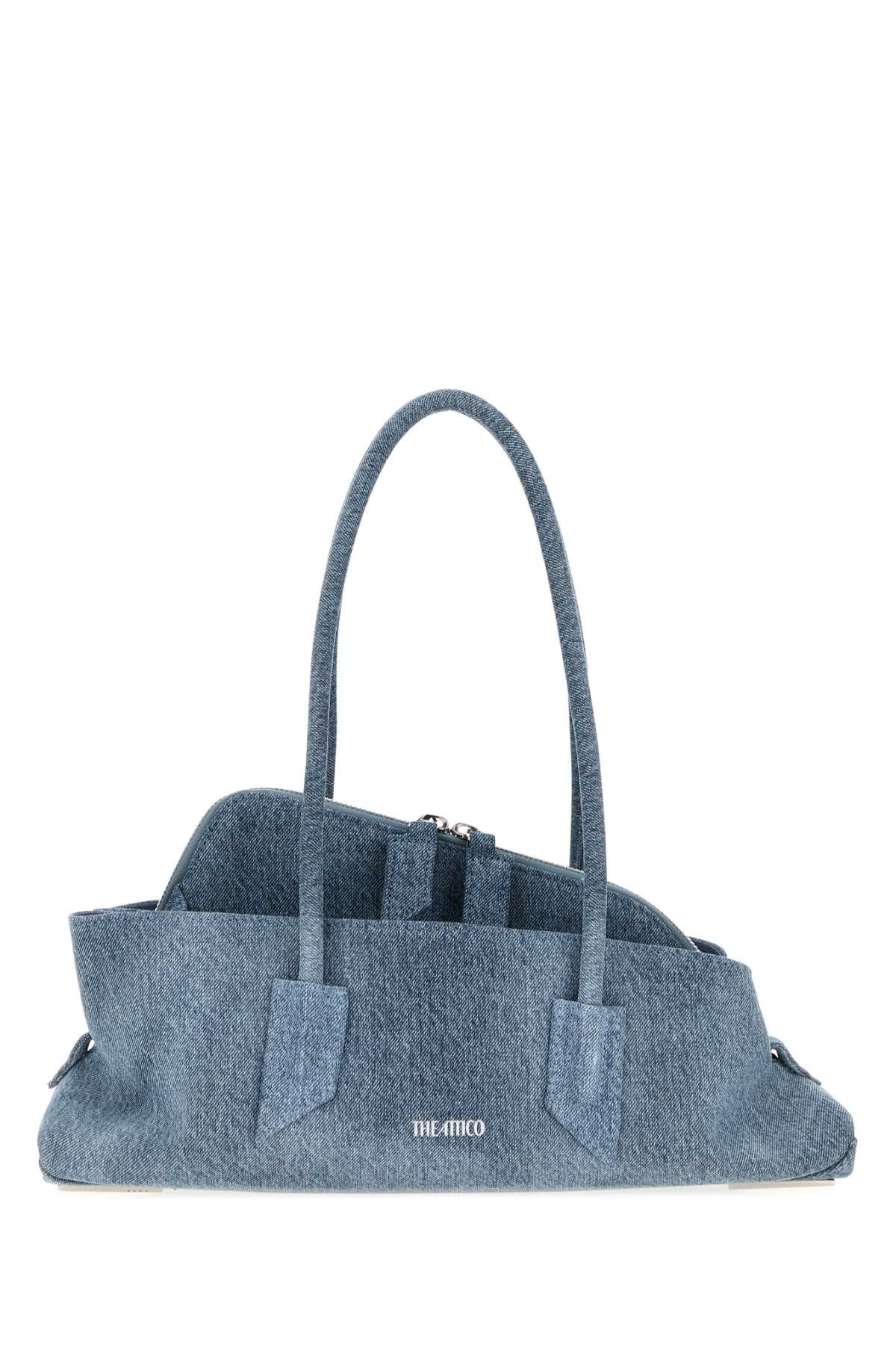 The Attico Denim - Washed Jacquard Shoulder Bag — Blue