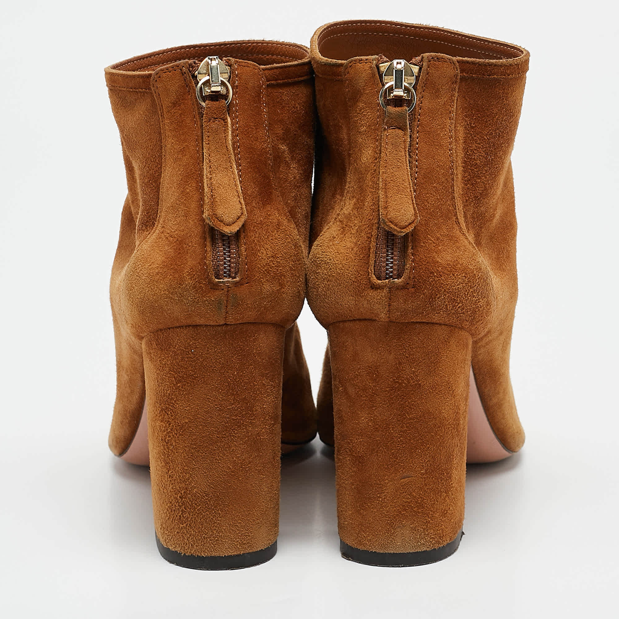 Aquazzura Brown Suede Brooklyn Ankle Length Boots