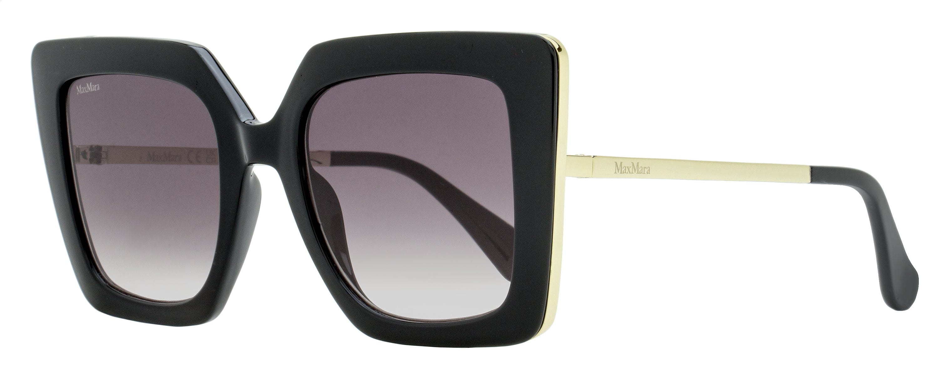 Max Mara Design4 Sunglasses MM0051 01B Black/Gold 52 mm