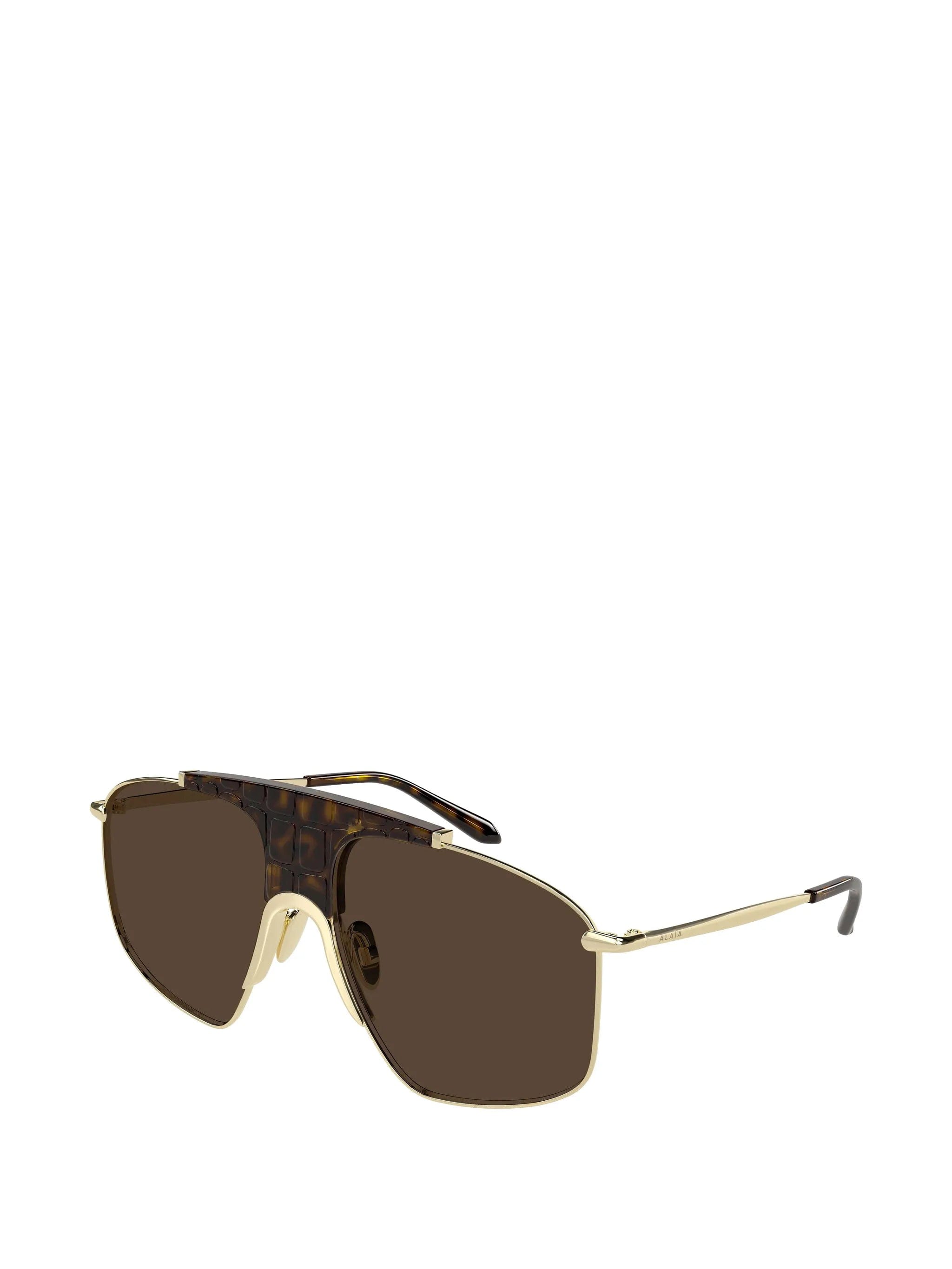 Alaïa tortoiseshell - effect pilot - frame sunglasses