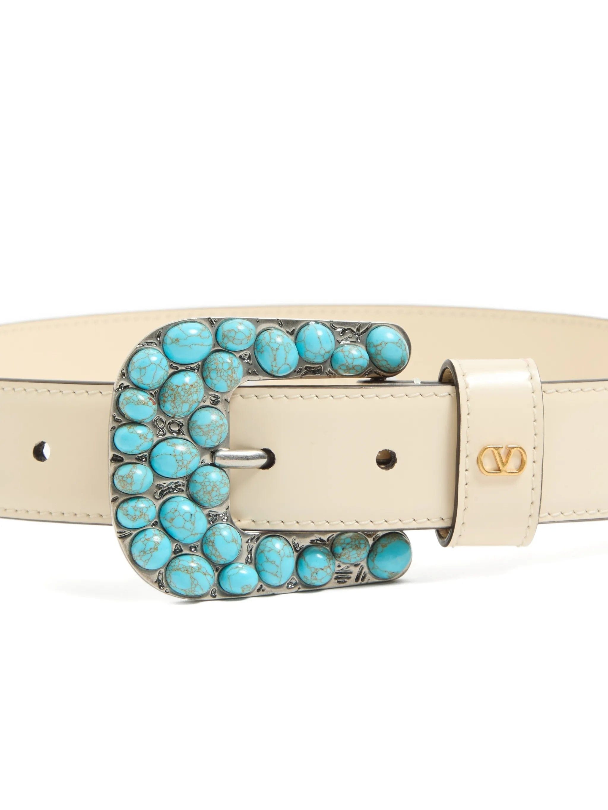 Valentino Garavani VLogo Signature brushed calfskin belt 30 mm