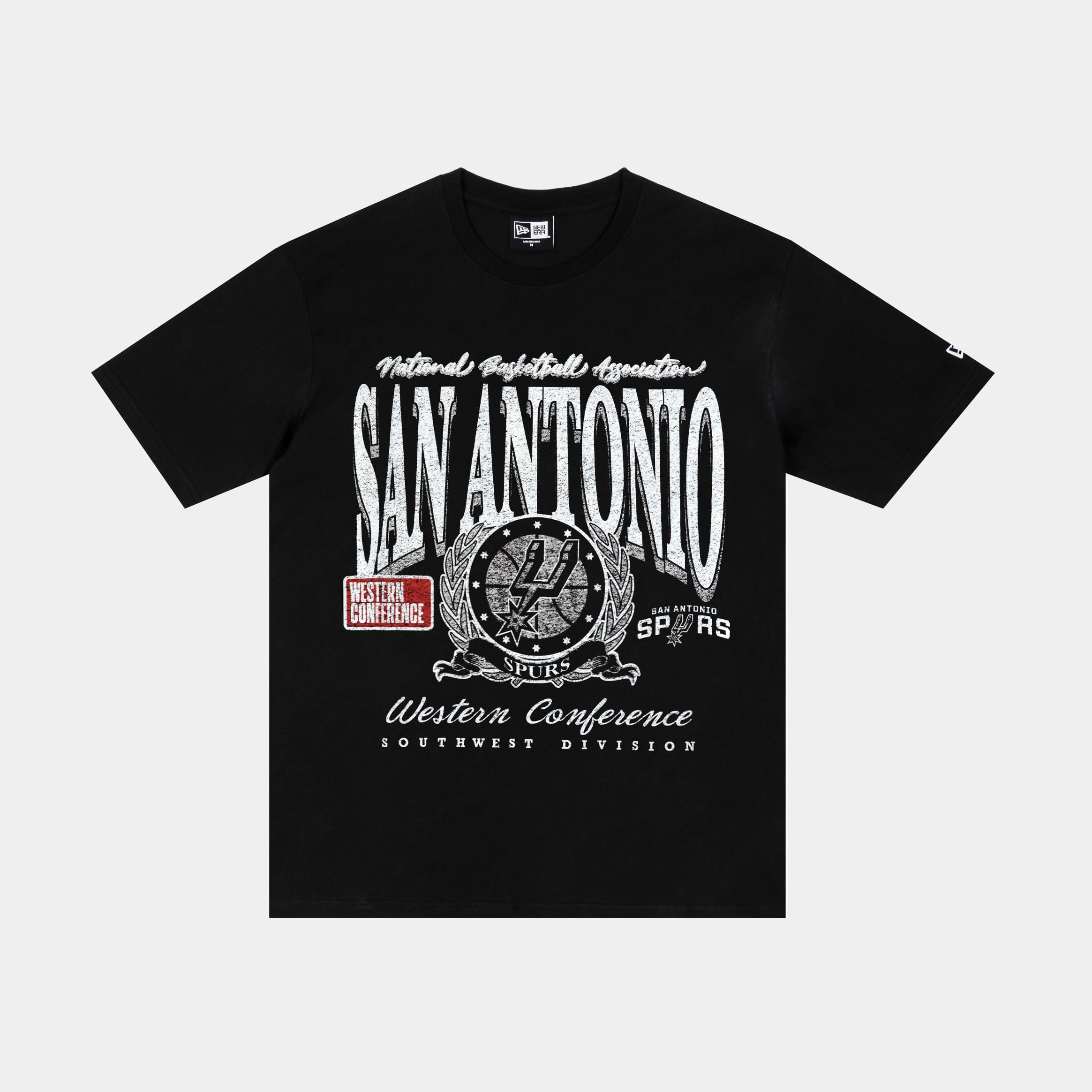 NEW ERA San Antonio Spurs Oversized Mens Short Sleeve Shirt (Black/White)
