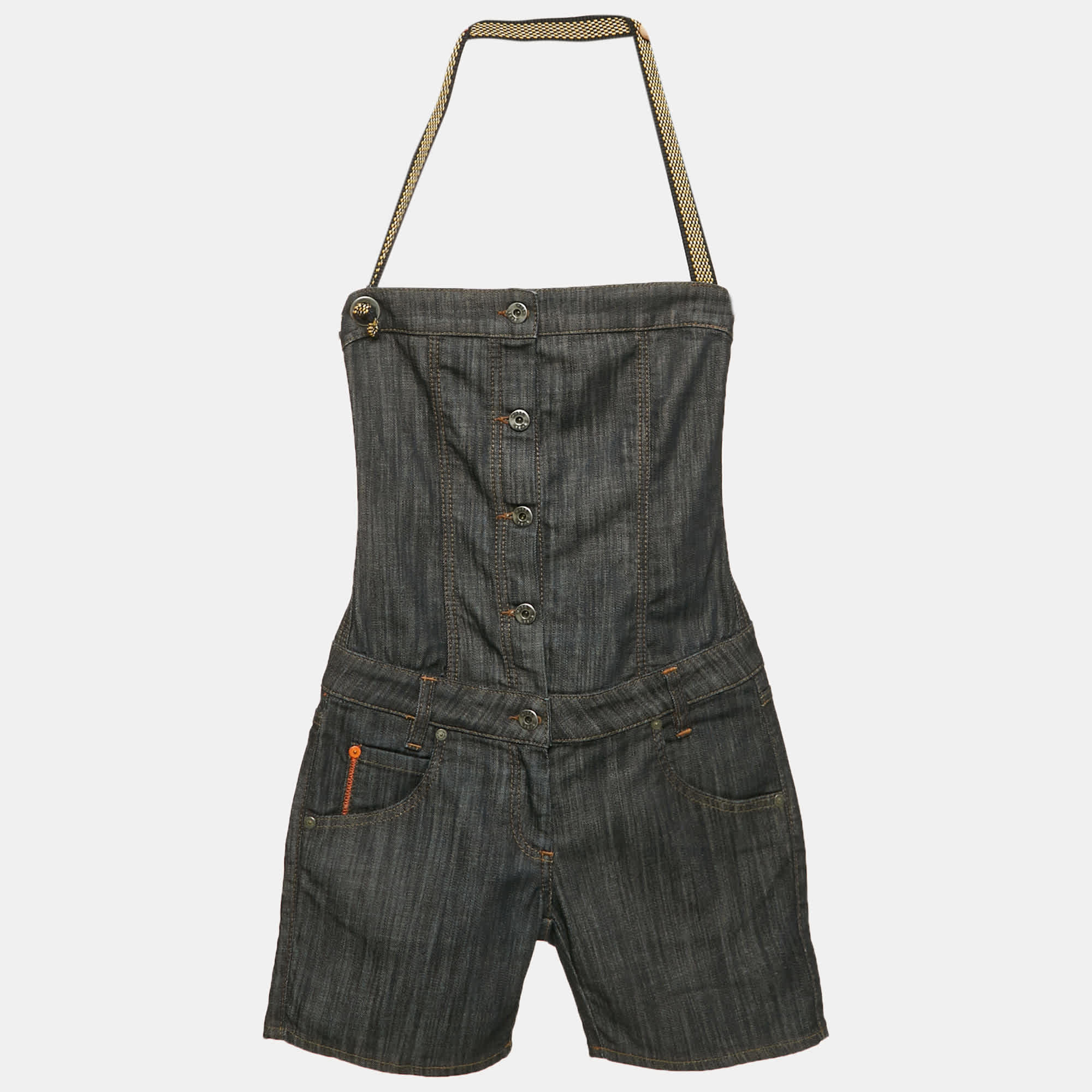 Hugo Boss Boss By Hugo Boss Navy Blue Denim Playsuit