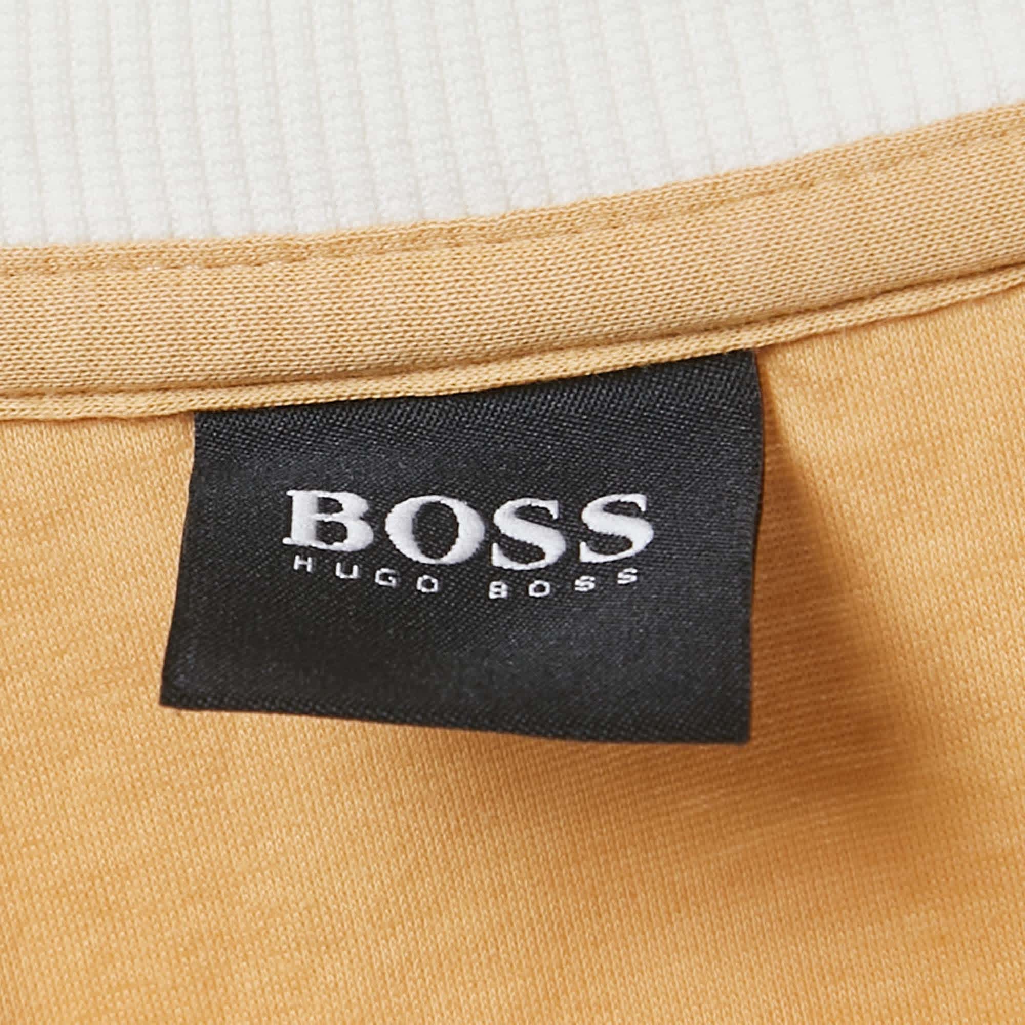 Hugo Boss Boss By Hugo Boss White Logo Applique Cotton Blend Salbo Iconic Sweatshirt