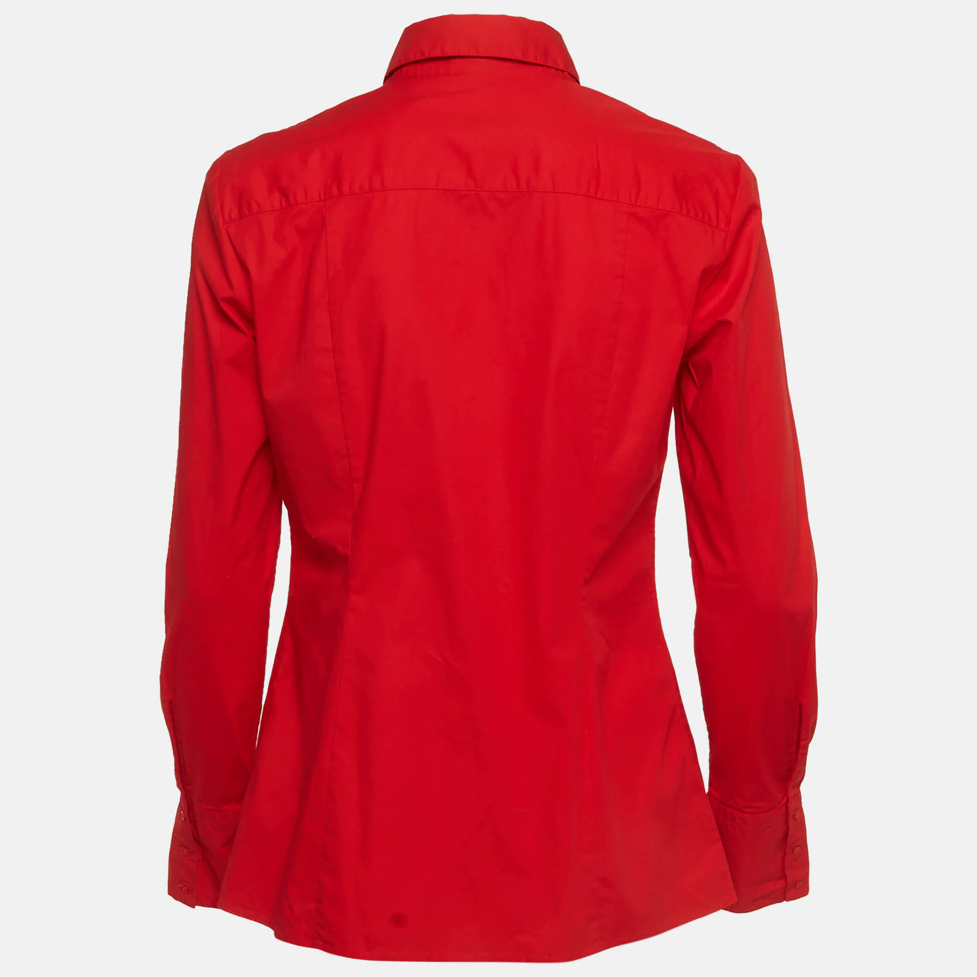 Hugo Boss Red Cotton Long Sleeve Shirt