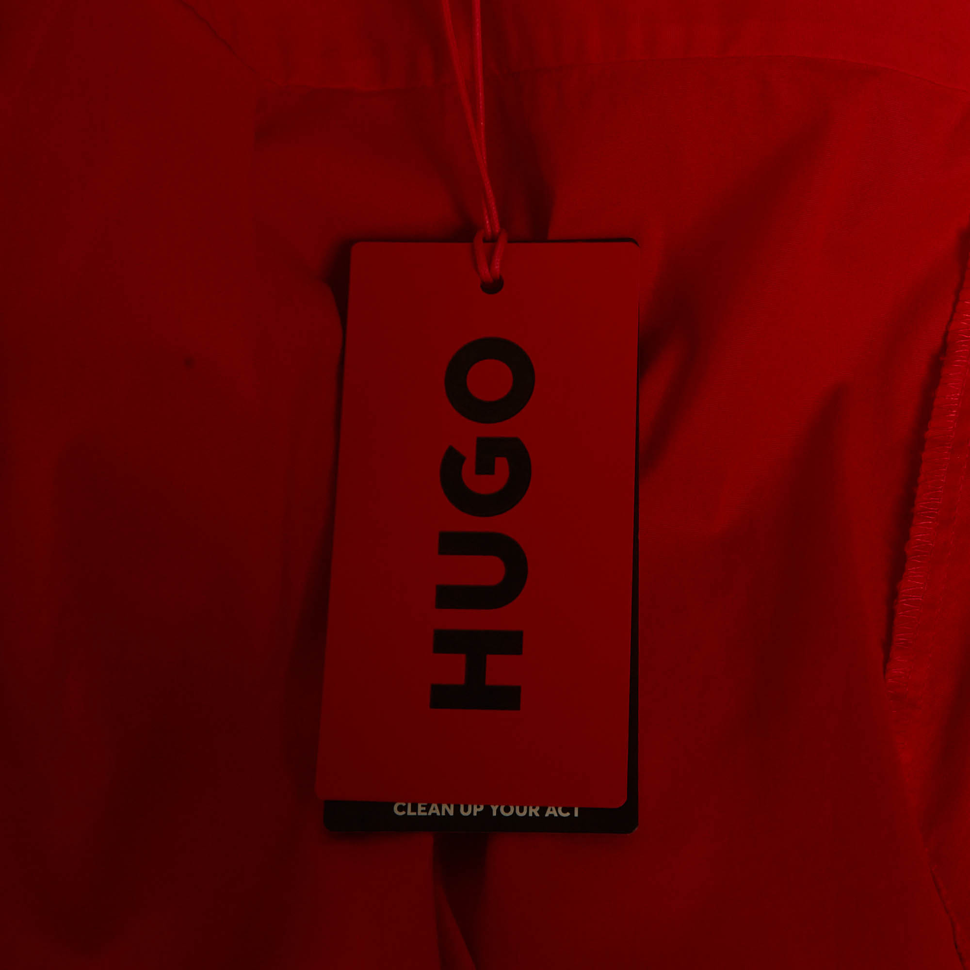 Hugo Boss Red Cotton Long Sleeve Shirt