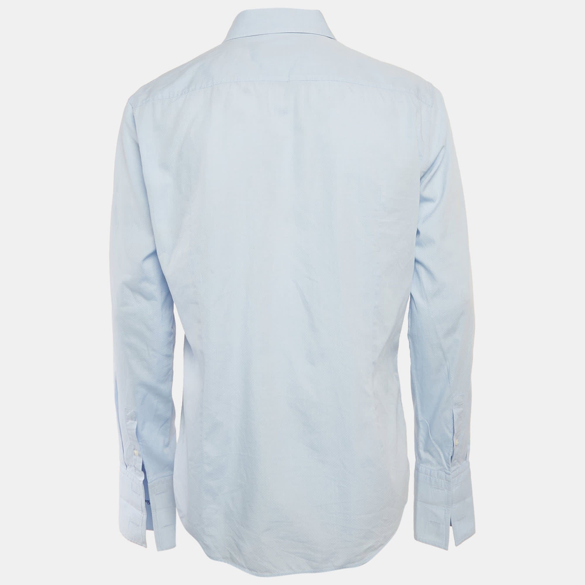 Hugo Boss Boss By Hugo Boss Blue Patterned Slim Fit Shirt