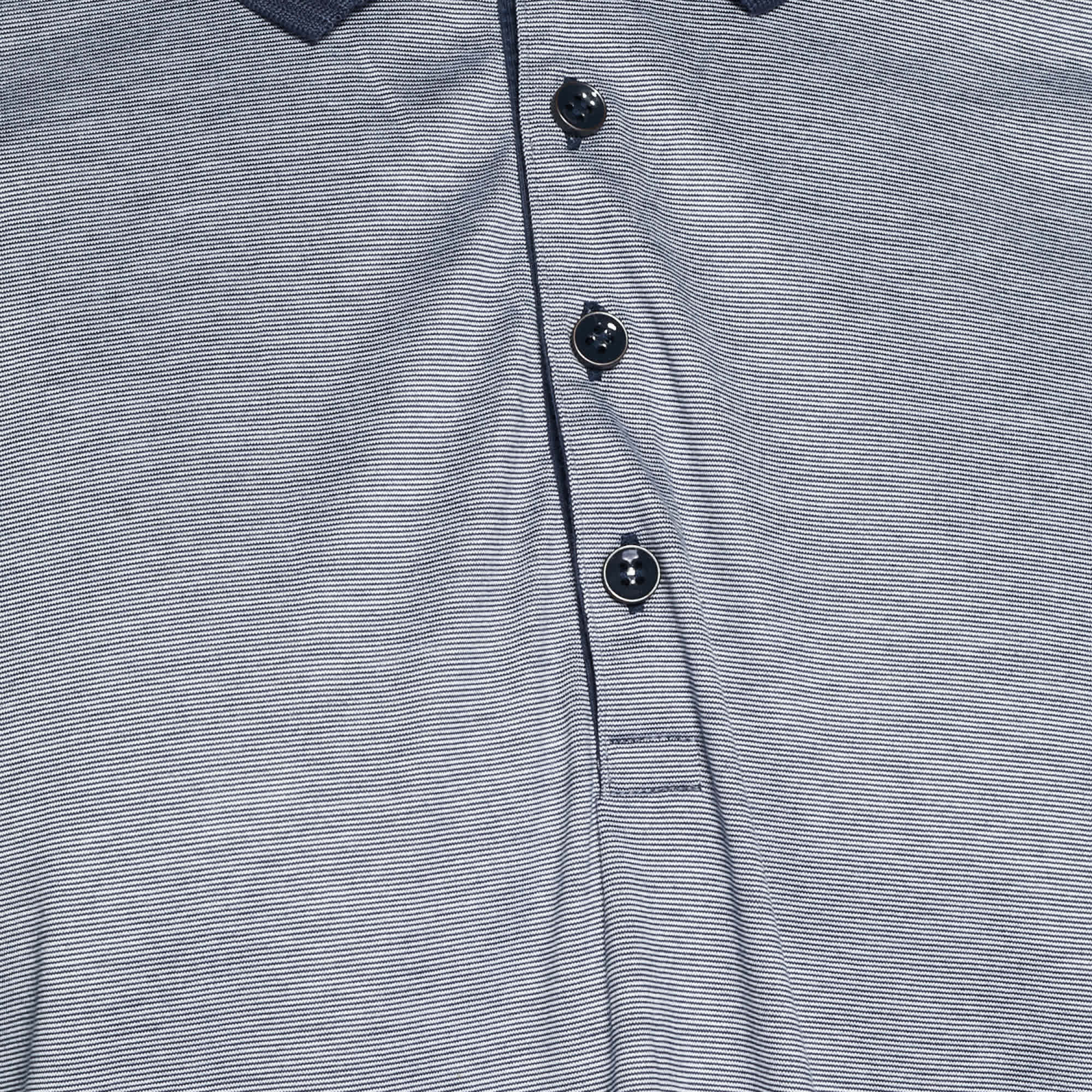 Hugo Boss Boss By Hugo Boss Grey Striped Bugnara Polo T - Shirt