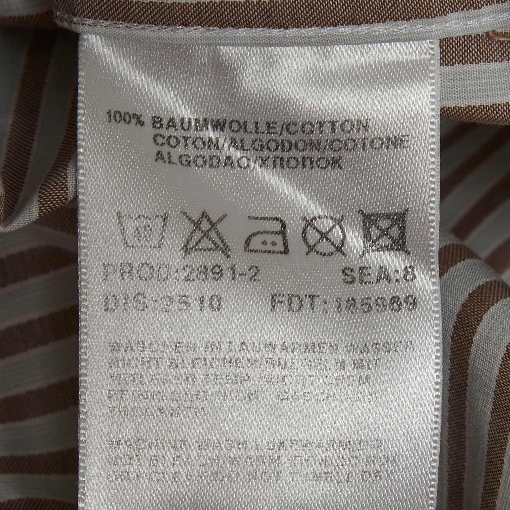 Hugo Boss Boss By Hugo Boss Brown/white Striped Cotton Shirt