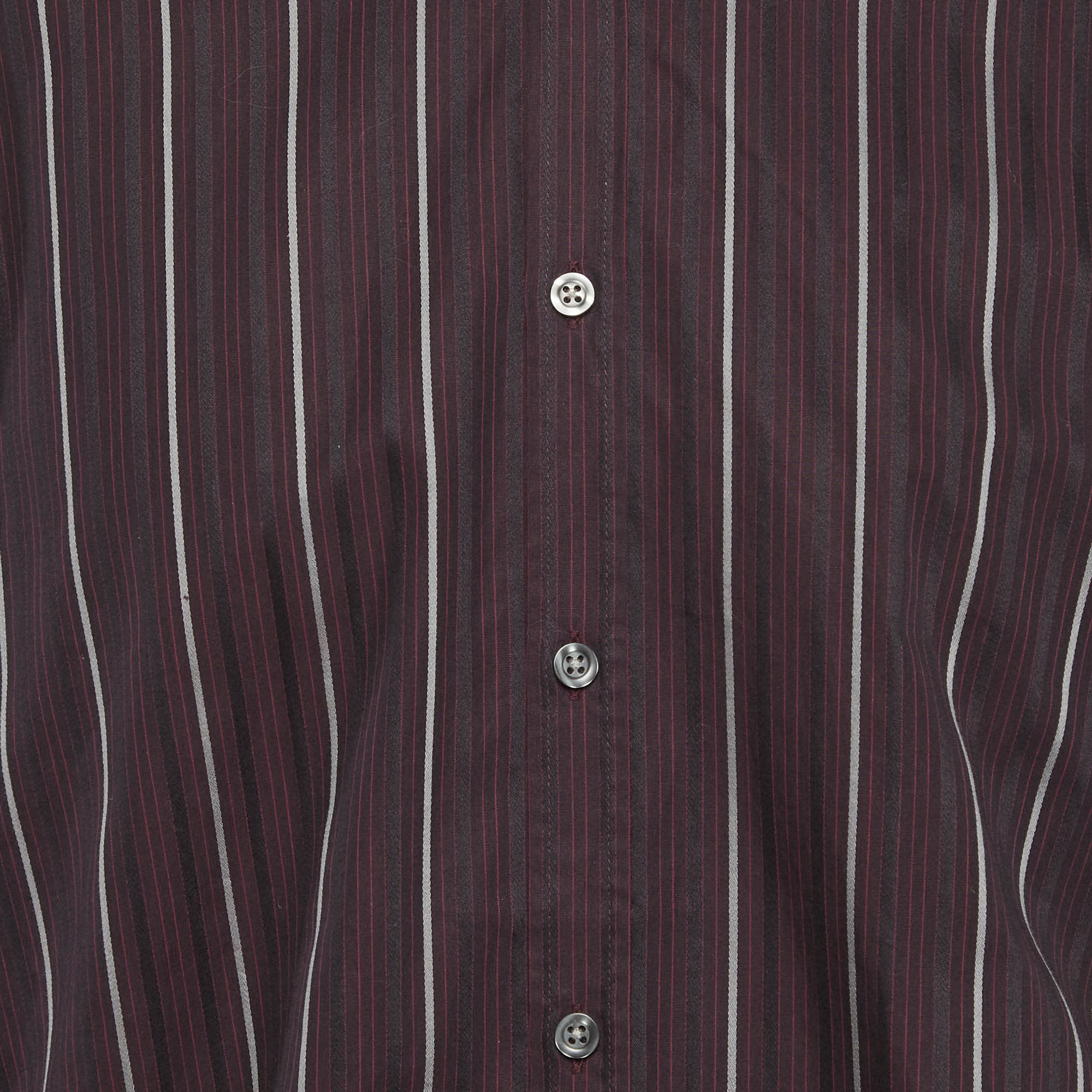 Hugo Boss Boss By Hugo Boss Purple Striped Cotton Long Sleeve Shirt