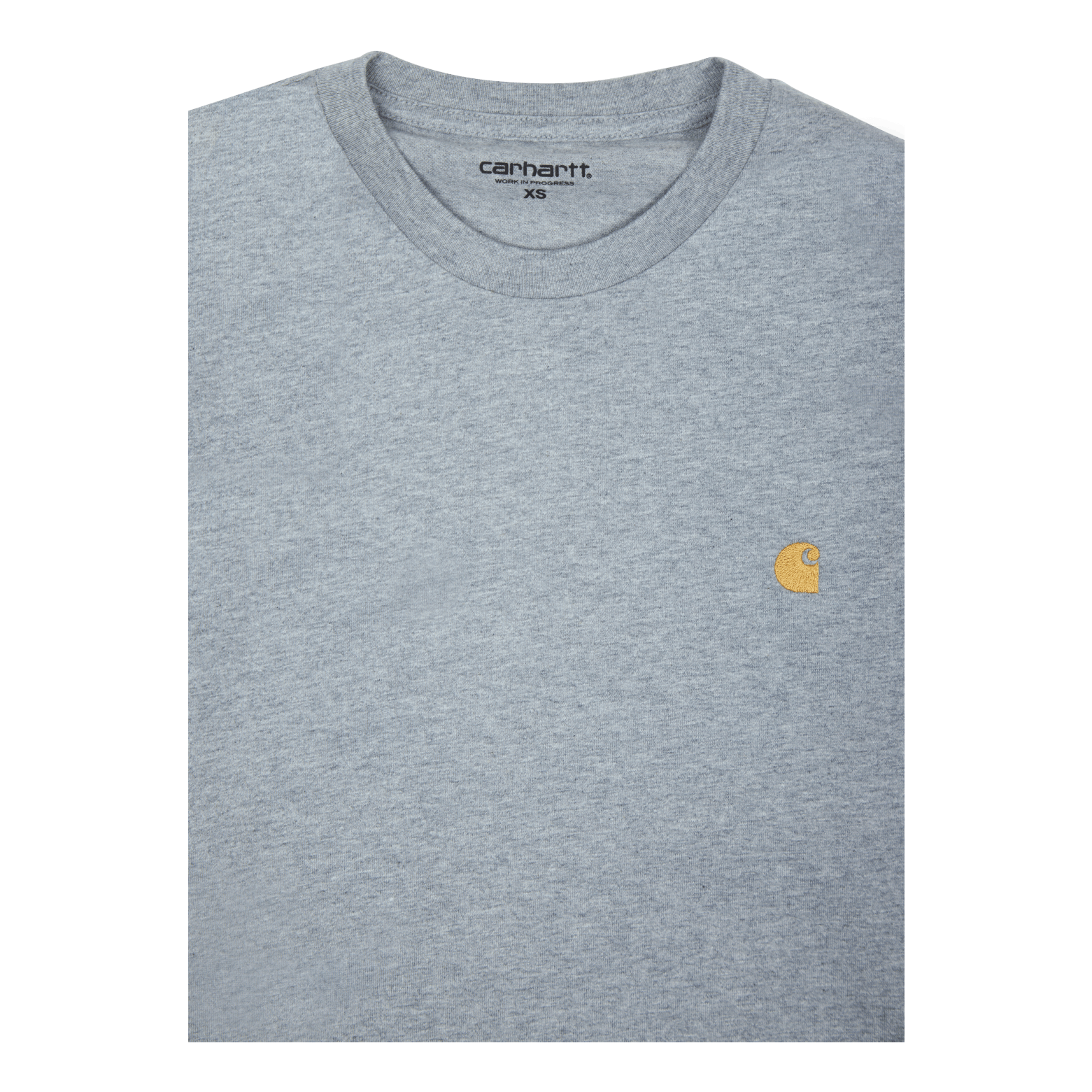 Carhartt WIP L/s Chase T - shirt 100% Cotton Grey Heather / Gold
