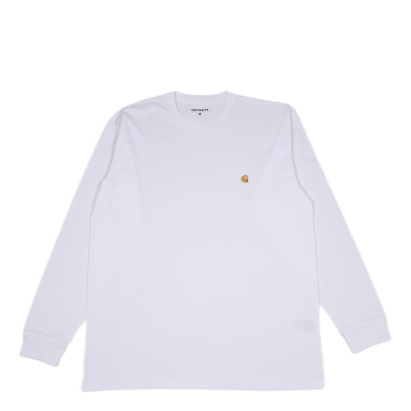 Carhartt WIP L/s Chase T - shirt 100% Cotton White / Gold