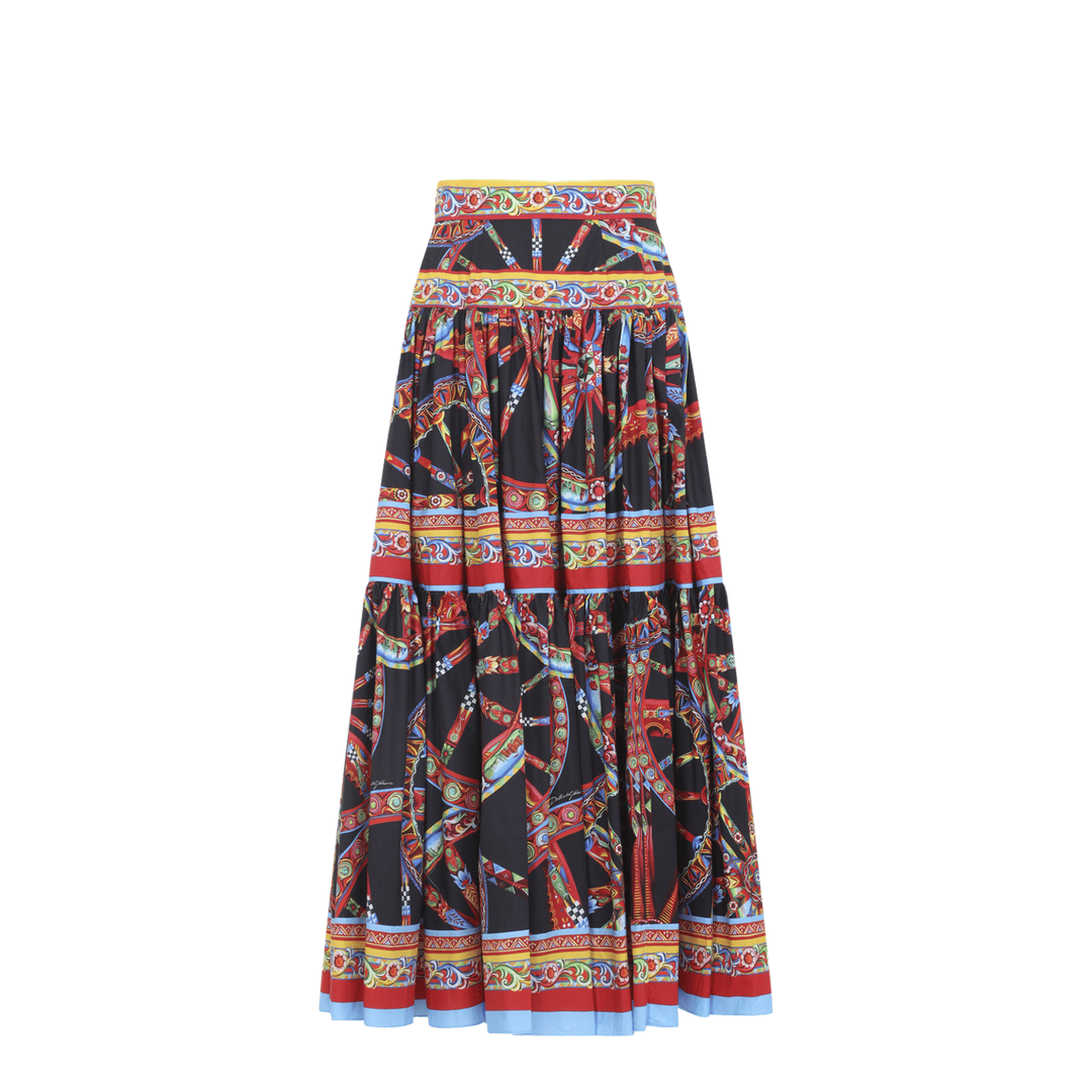 Dolce & Gabbana Popeline Midi Carretto Skirt