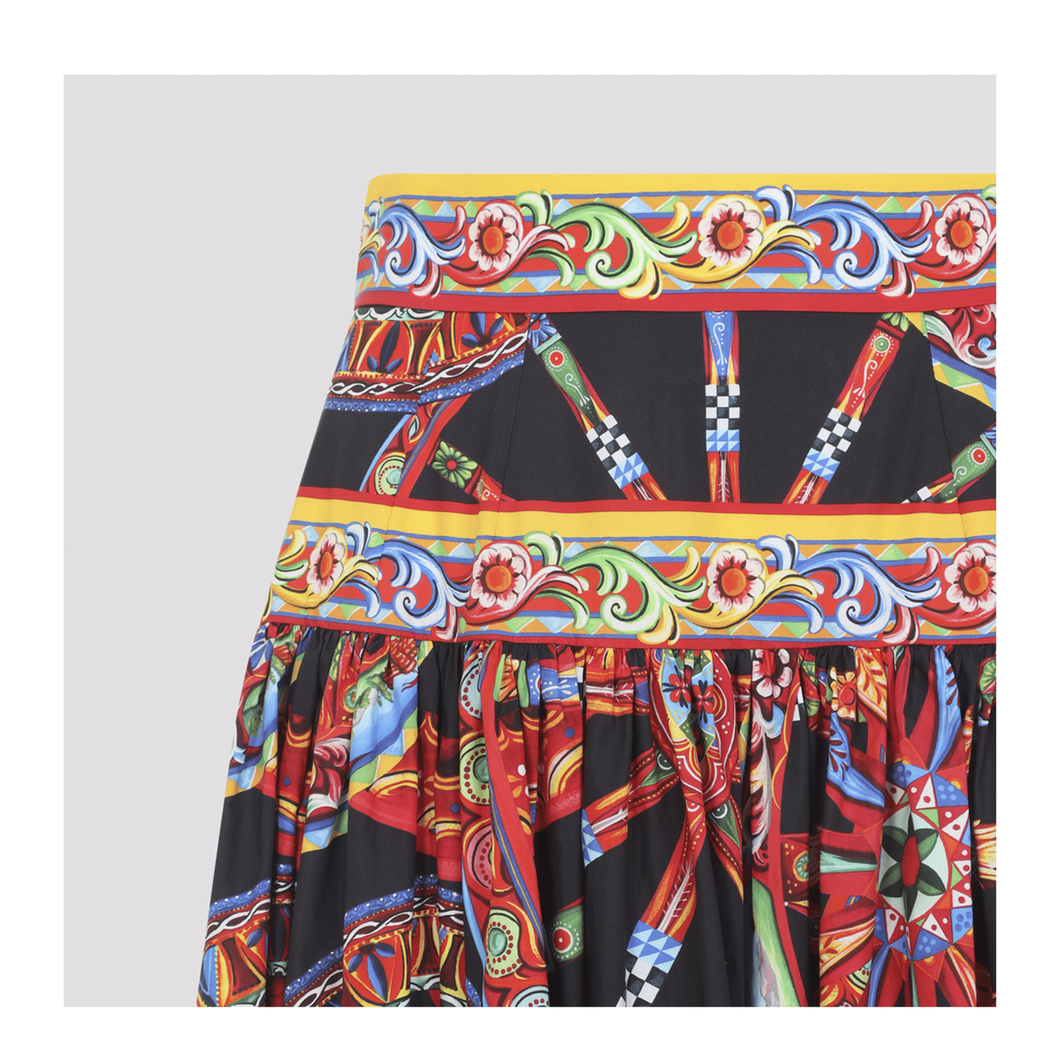 Dolce & Gabbana Popeline Midi Carretto Skirt