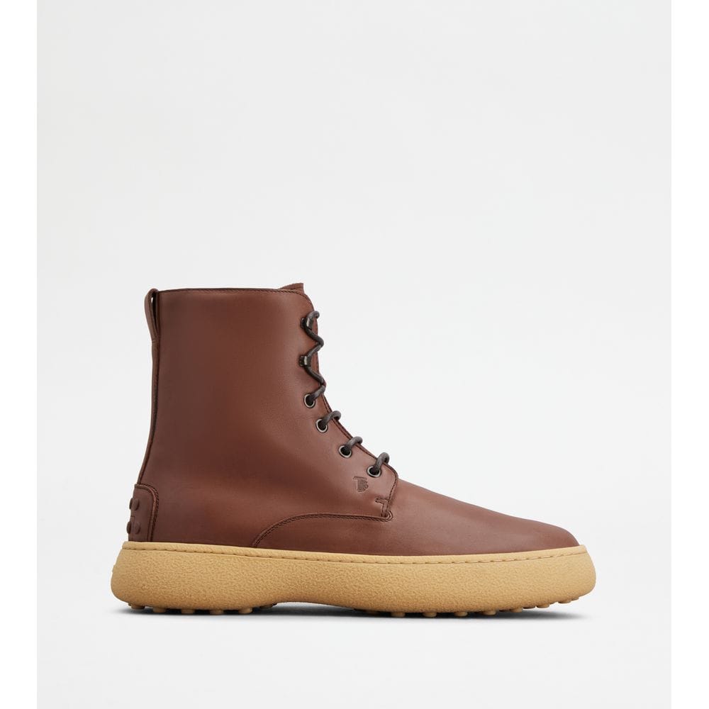 Tod's Tods W. G. Lace - Up Ankle Boots In Leather Brown Mens