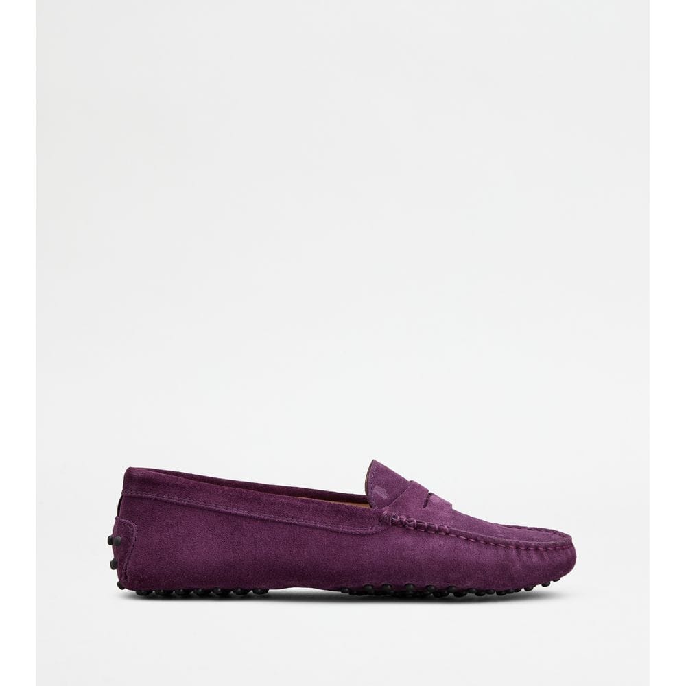 Tod's Tods Gommino Loafers In Suede Violet Womens