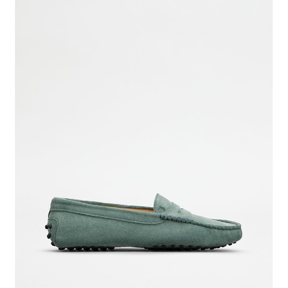Tod's Tods Gommino Driving Shoes In Suede Green Womens