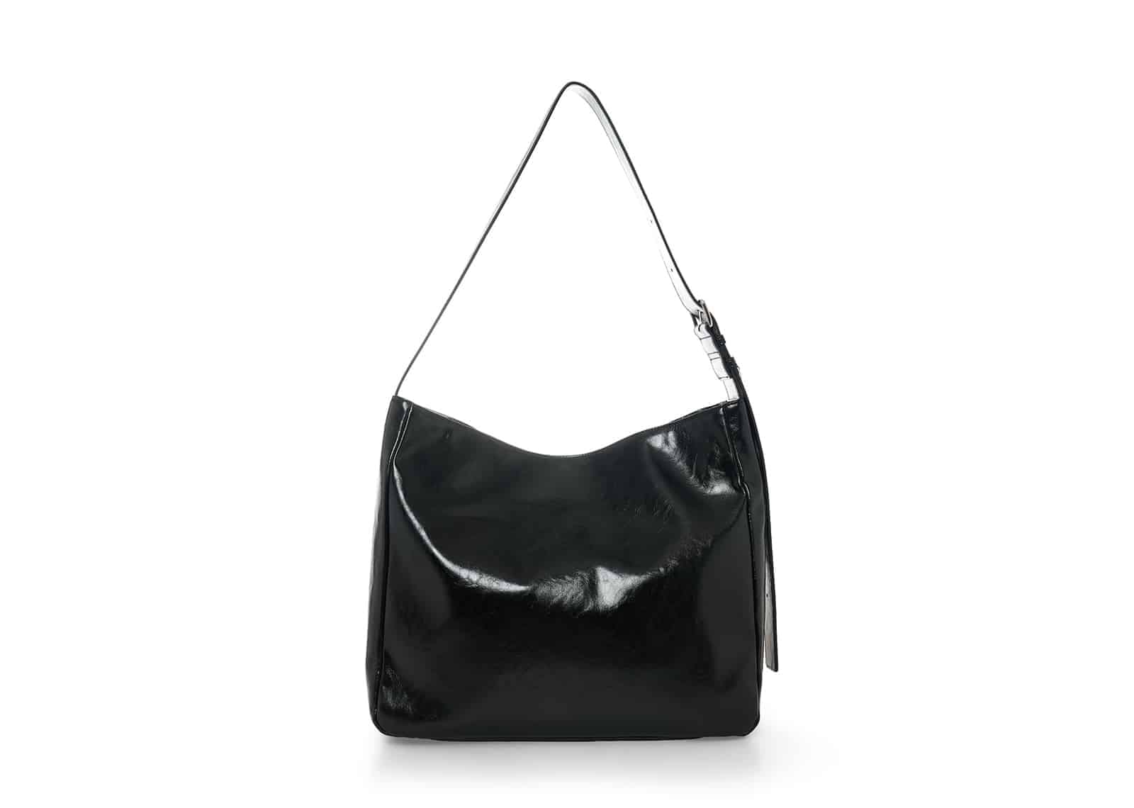 Matin Kim Matin Eyelet Point Layered Big Shoulder Bag Black BG030