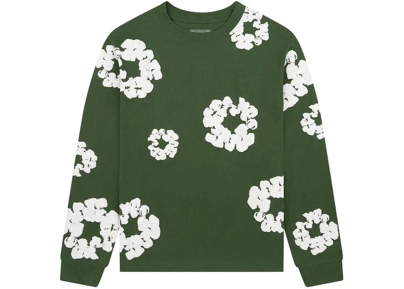 Denim Tears Long Sleeve Cotton Wreath T - shirt Green