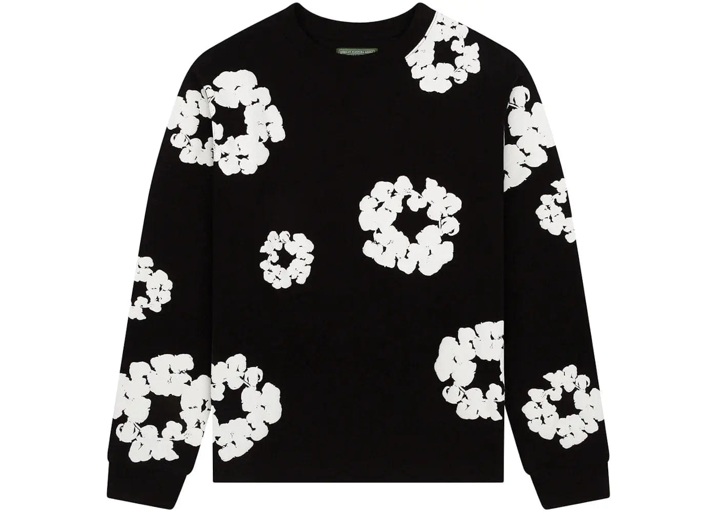 Denim Tears Long Sleeve Cotton Wreath T - shirt Black