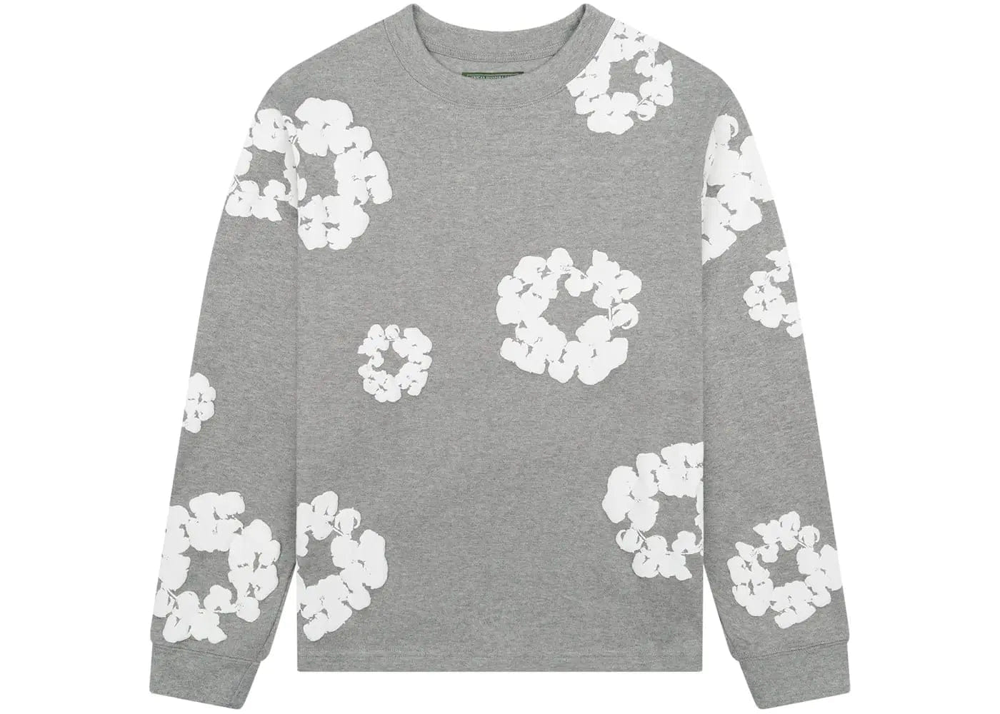 Denim Tears Long Sleeve Cotton Wreath T - shirt Grey