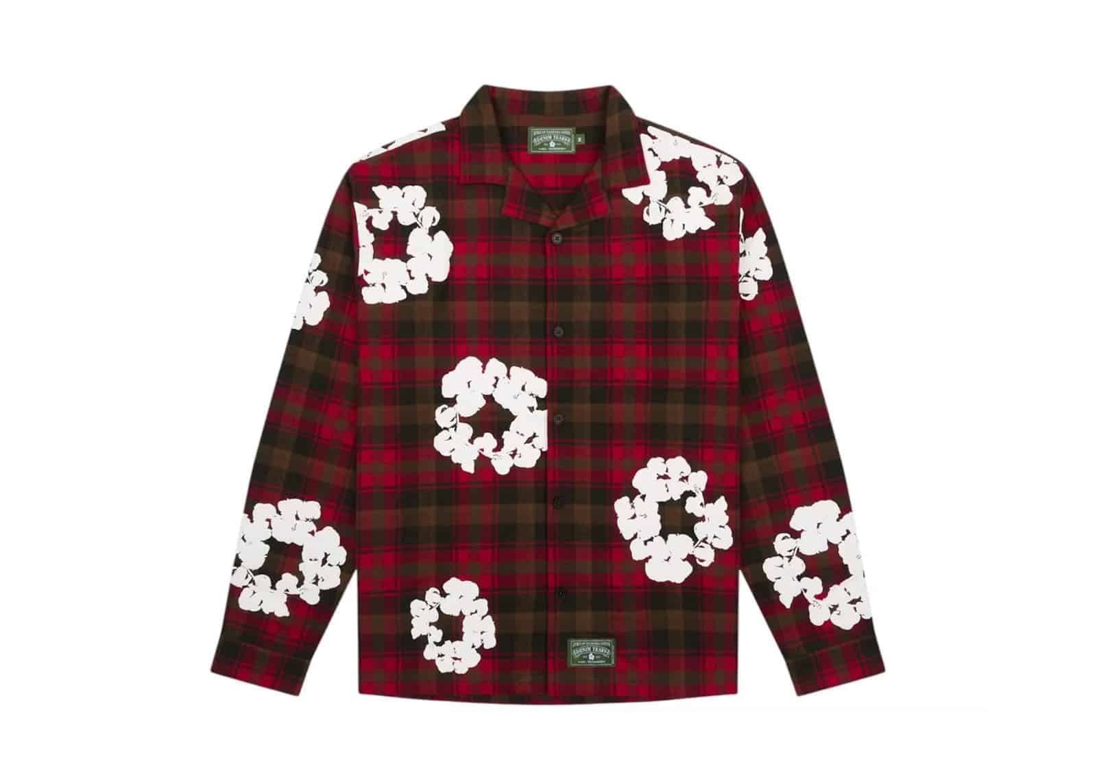 Denim Tears Cotton Wreath Pajama Shirt Red