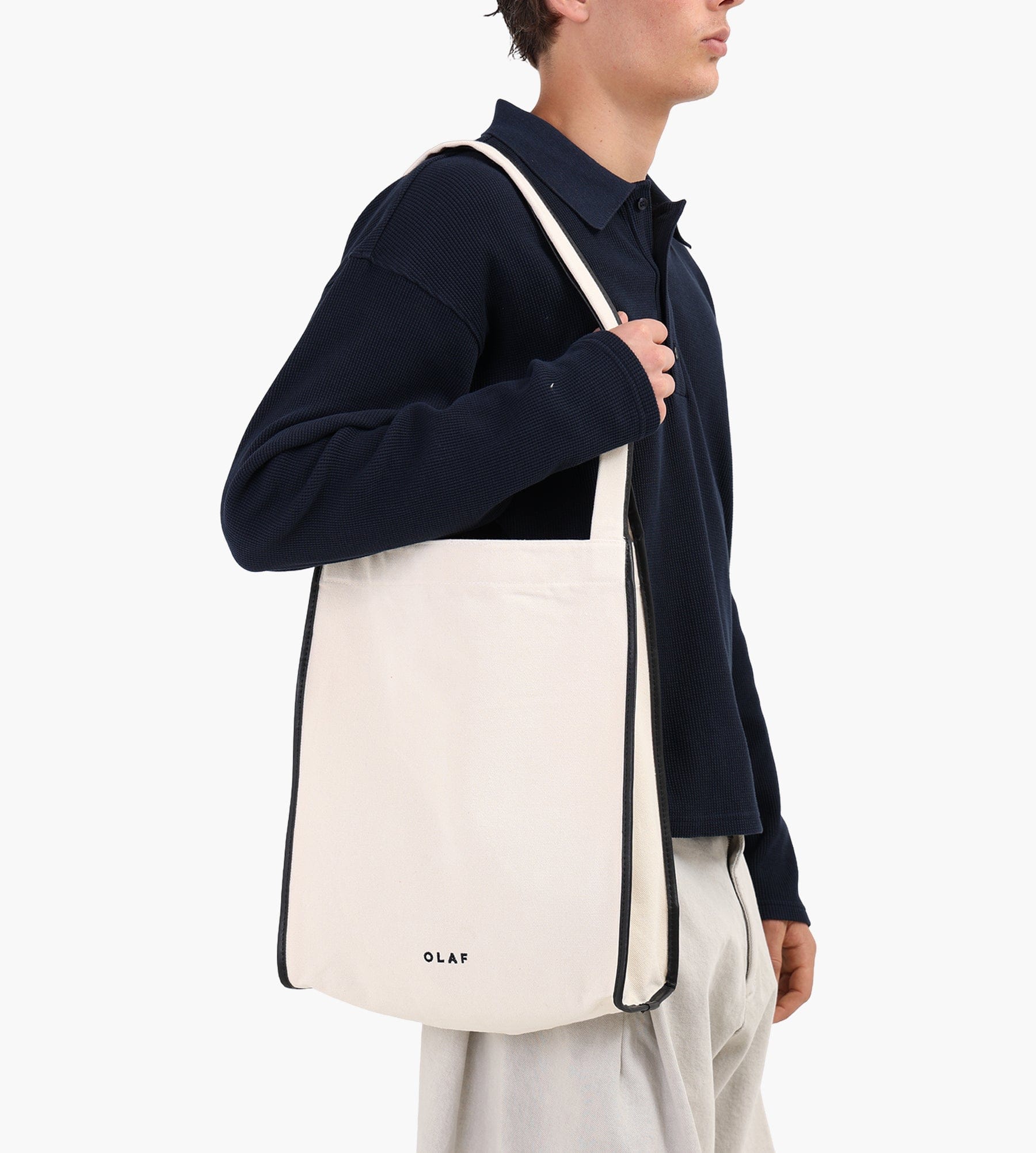 OLAF Contrast Binding Canvas Bag Offwhite