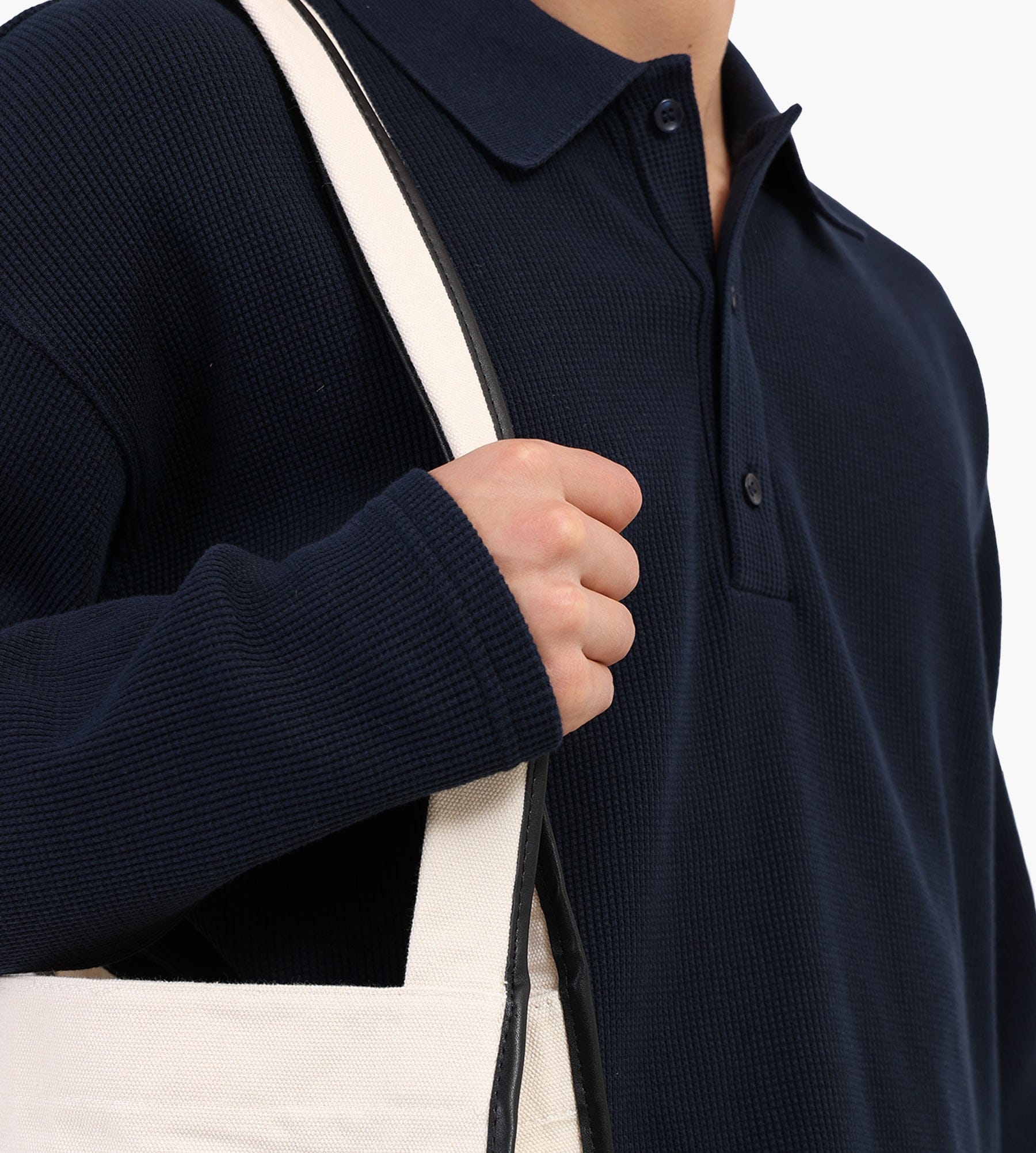 OLAF Contrast Binding Canvas Bag Offwhite