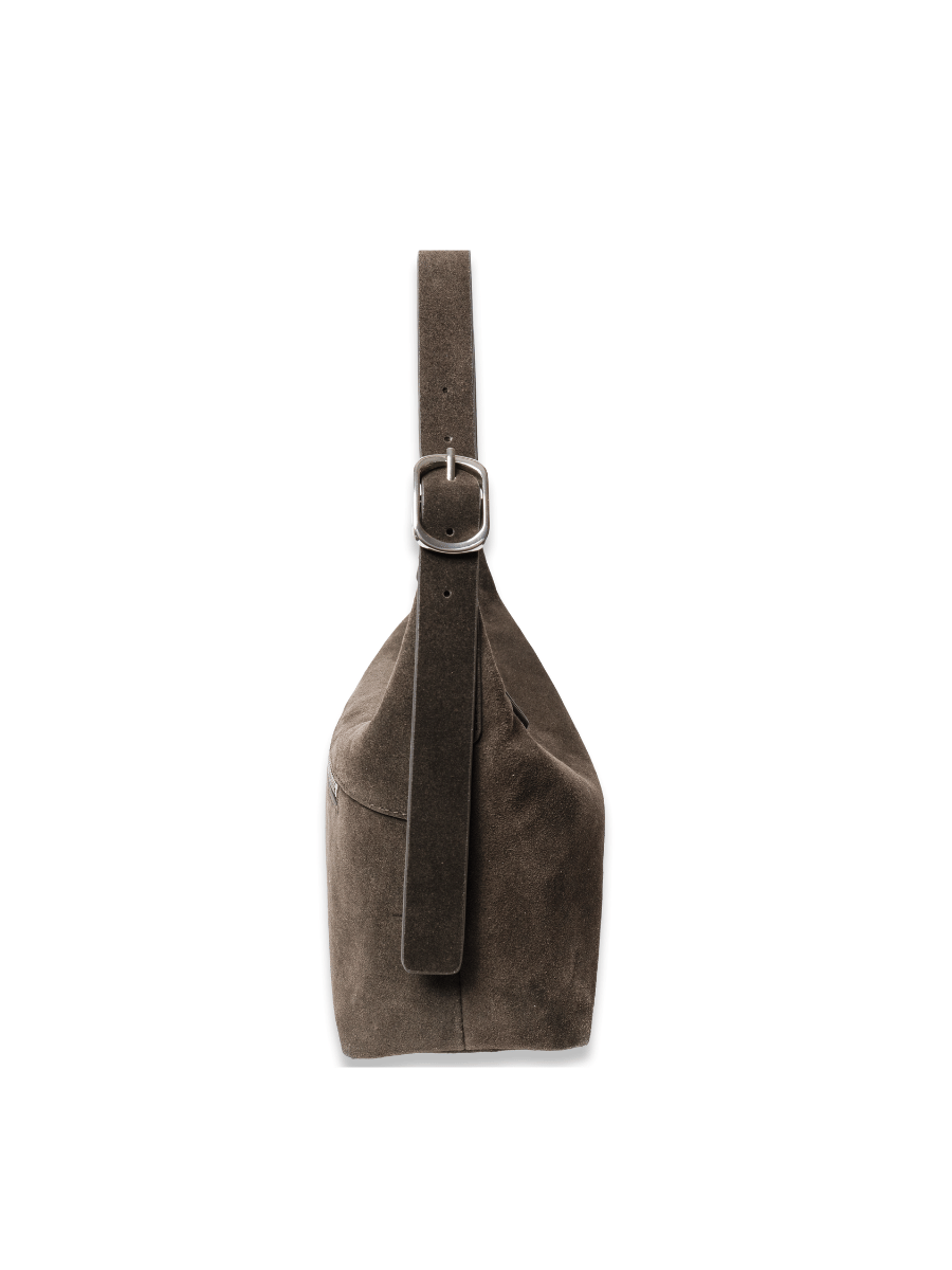 Favori Camille - Ladies suede leather hobo bag, Ganache