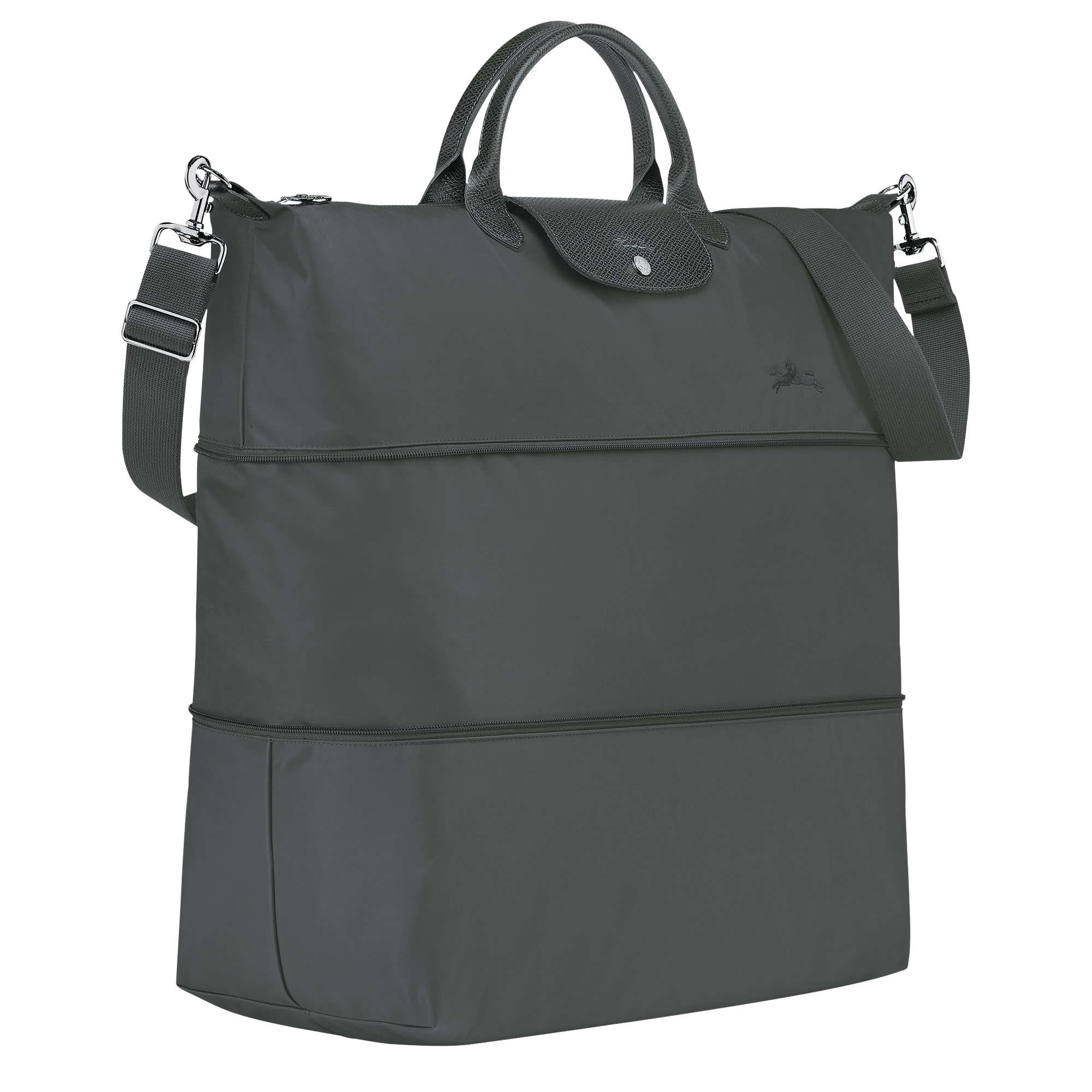 Long Champ Longchamp Le Pliage Green Travel bag expandable Graphite