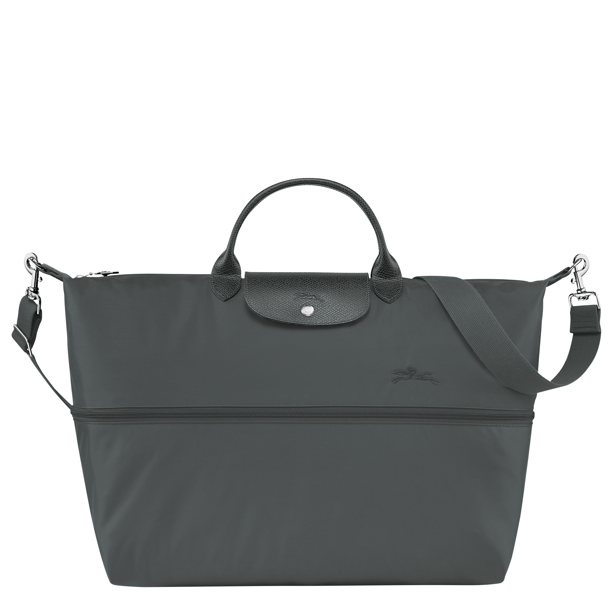 Long Champ Longchamp Le Pliage Green Travel bag expandable Graphite