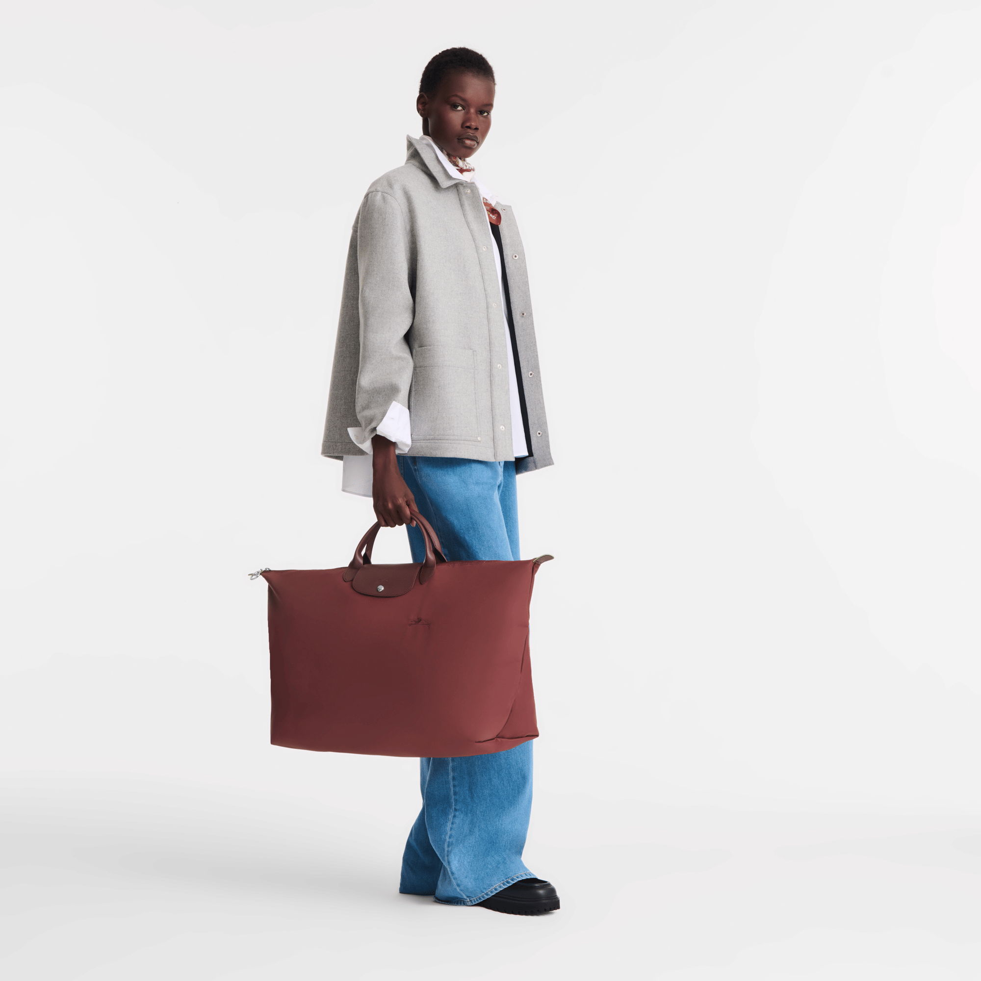 Long Champ Longchamp Le Pliage Green XL Travel bag Pomegranate