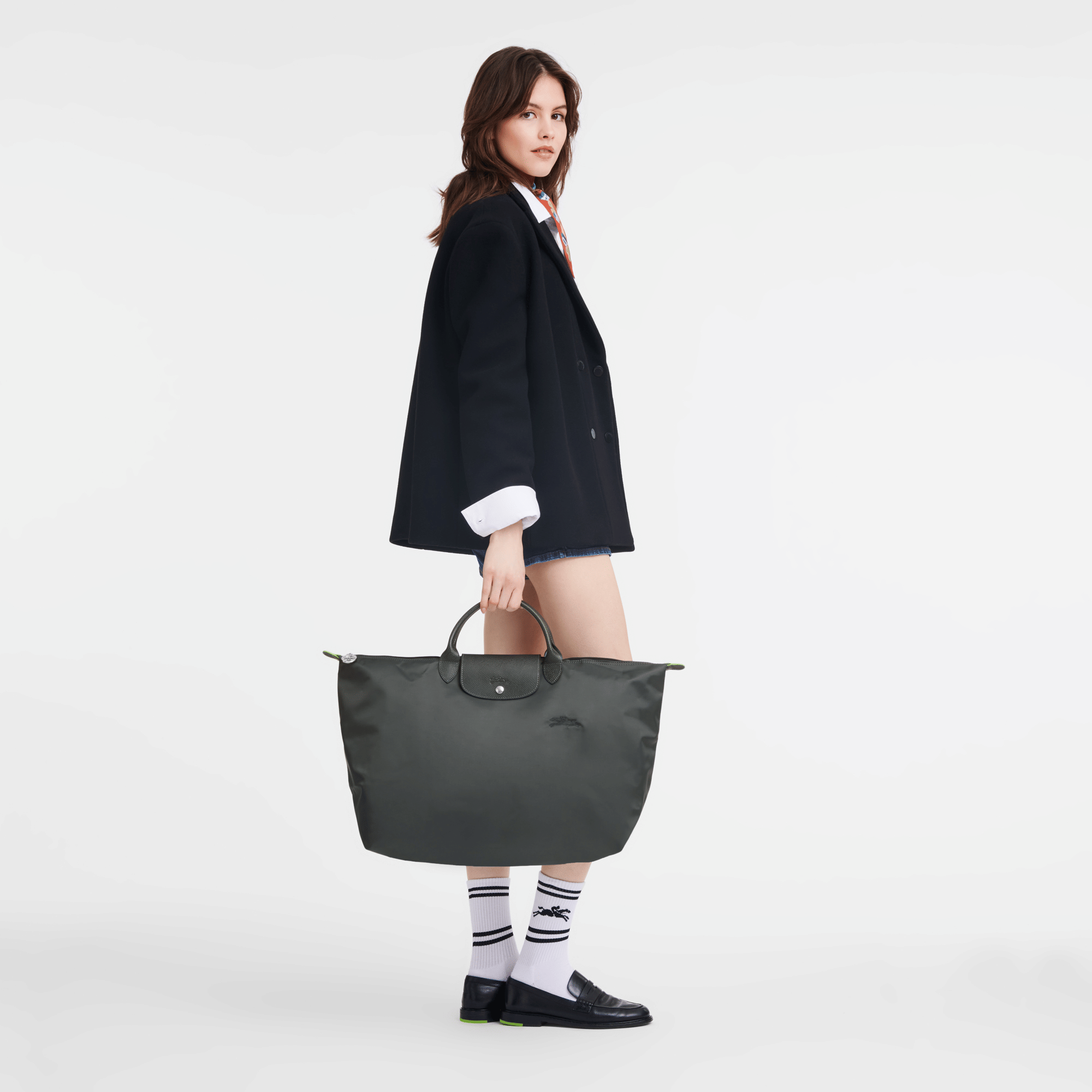 Long Champ Longchamp Le Pliage Green L Travel bag Graphite