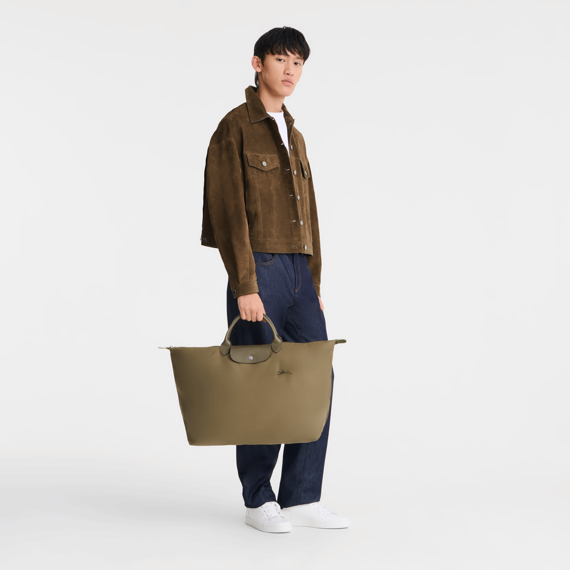 Long Champ Longchamp Le Pliage Green L Travel bag Artichoke