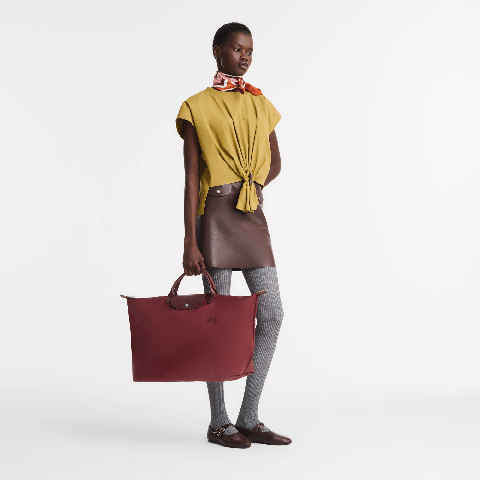 Long Champ Longchamp Le Pliage Green L Travel bag Pomegranate
