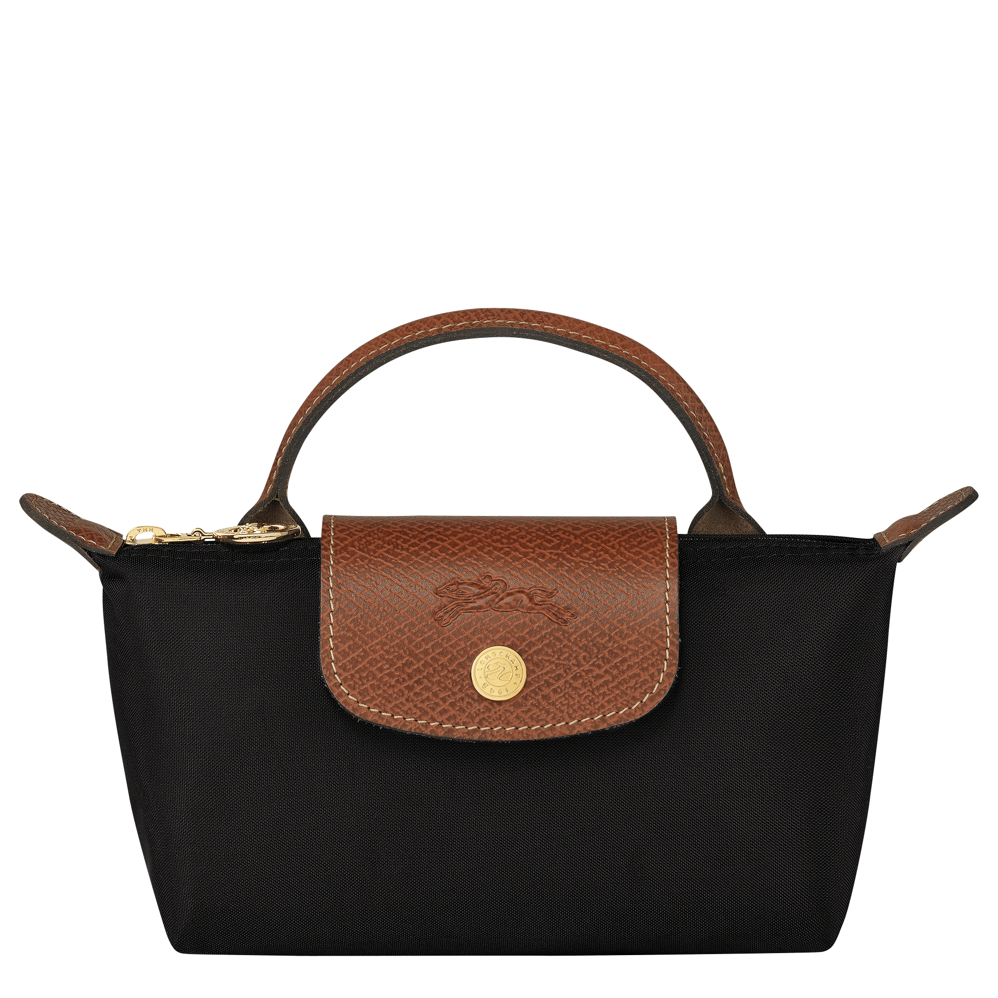 Long Champ Longchamp Le Pliage Original Pouch with handle Black
