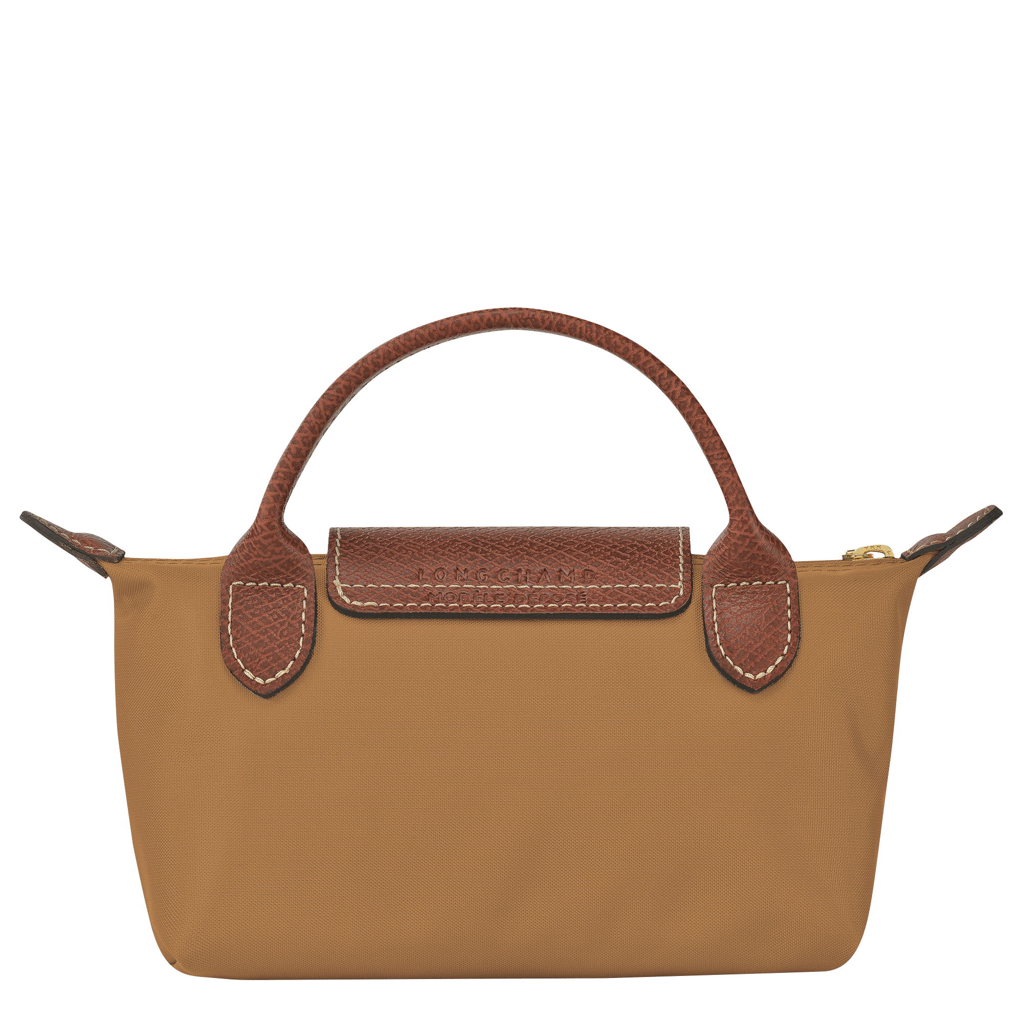 Long Champ Longchamp Le Pliage Original Pouch with handle Fawn