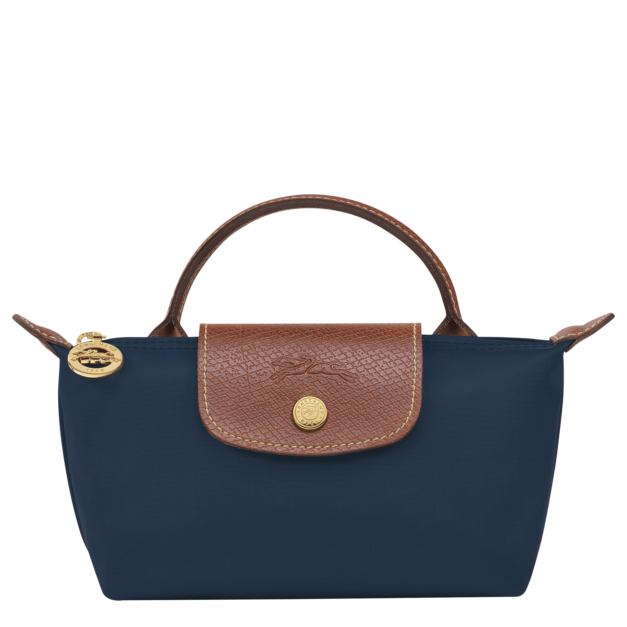 Long Champ Longchamp Le Pliage Original Pouch with handle Navy
