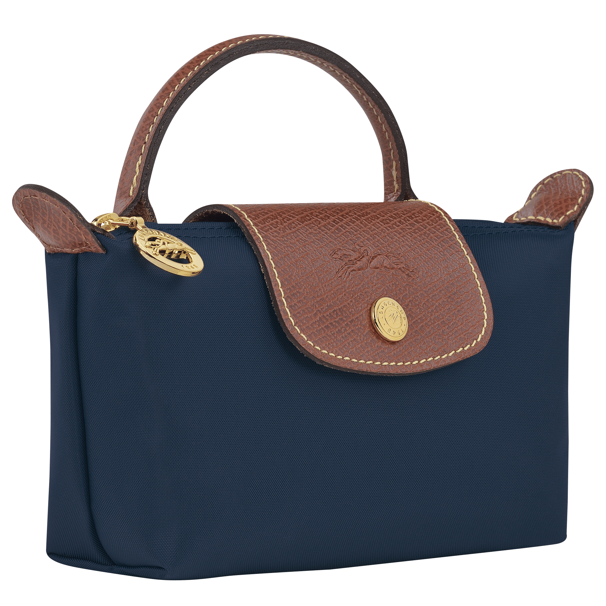 Long Champ Longchamp Le Pliage Original Pouch with handle Navy