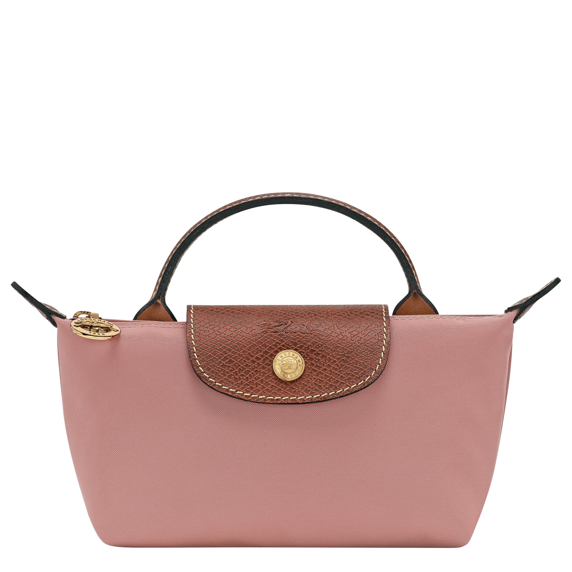 Long Champ Longchamp Le Pliage Original Pouch with handle Pink Tea