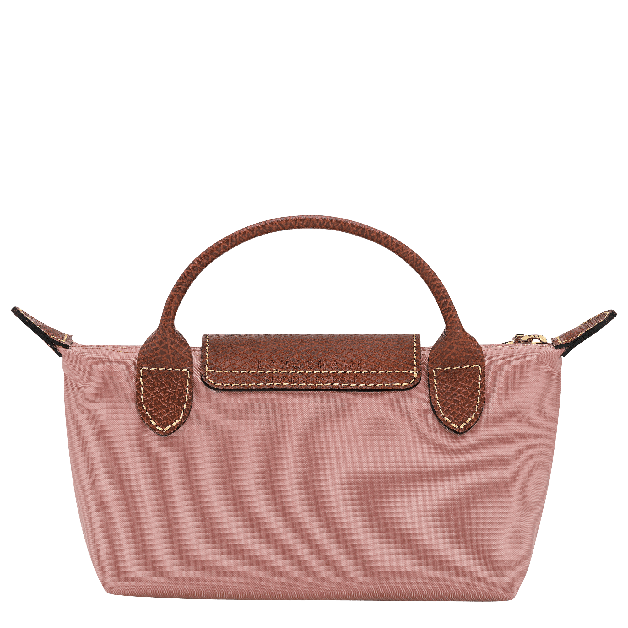 Long Champ Longchamp Le Pliage Original Pouch with handle Pink Tea