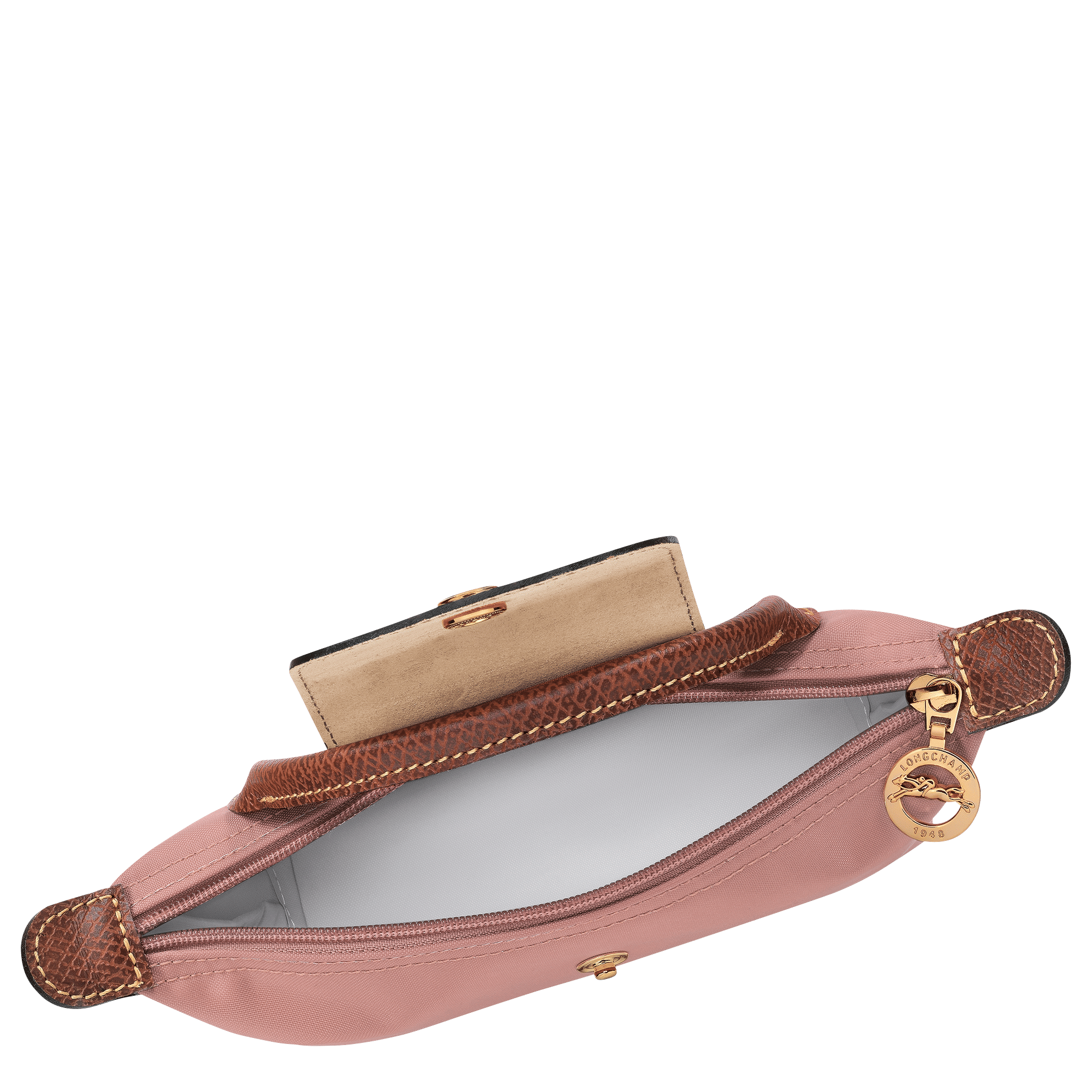 Long Champ Longchamp Le Pliage Original Pouch with handle Pink Tea